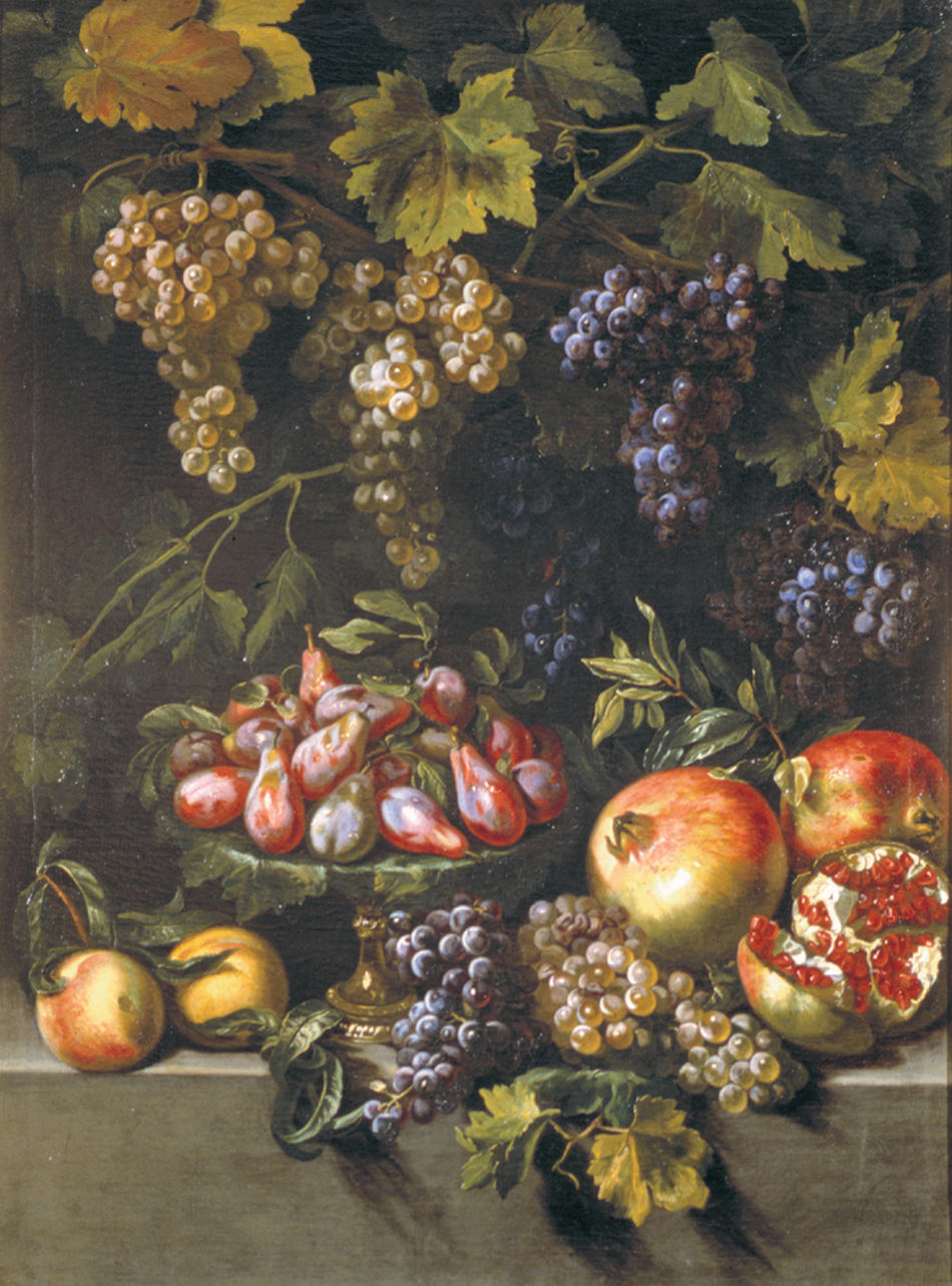 natura morta con frutta (dipinto, opera isolata) di Cerquozzi Michelangelo (bottega) (terzo quarto sec. XVII)