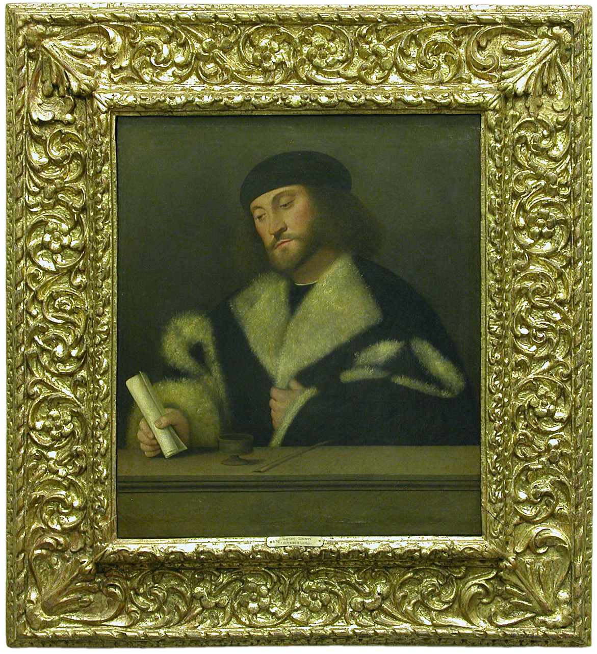 ritratto d'uomo (dipinto, opera isolata) di Busi Giovanni detto Cariani (primo quarto sec. XVI)