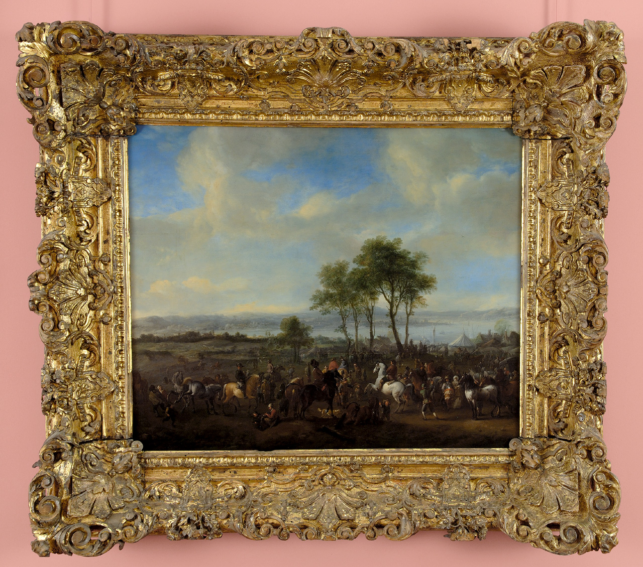 fiera di cavalli (dipinto, opera isolata) - ambito olandese (terzo quarto sec. XVII)
