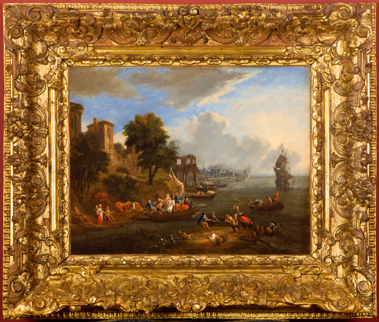 marina con pescatori (dipinto, opera isolata) di Boudewijns Adriaen Frans (attribuito), Bout Peeter (attribuito) - ambito fiammingo (primo quarto sec. XVII)