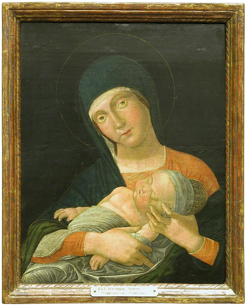 Madonna con Bambino (dipinto, opera isolata) di Mantegna Andrea (cerchia) (seconda metà sec. XV)
