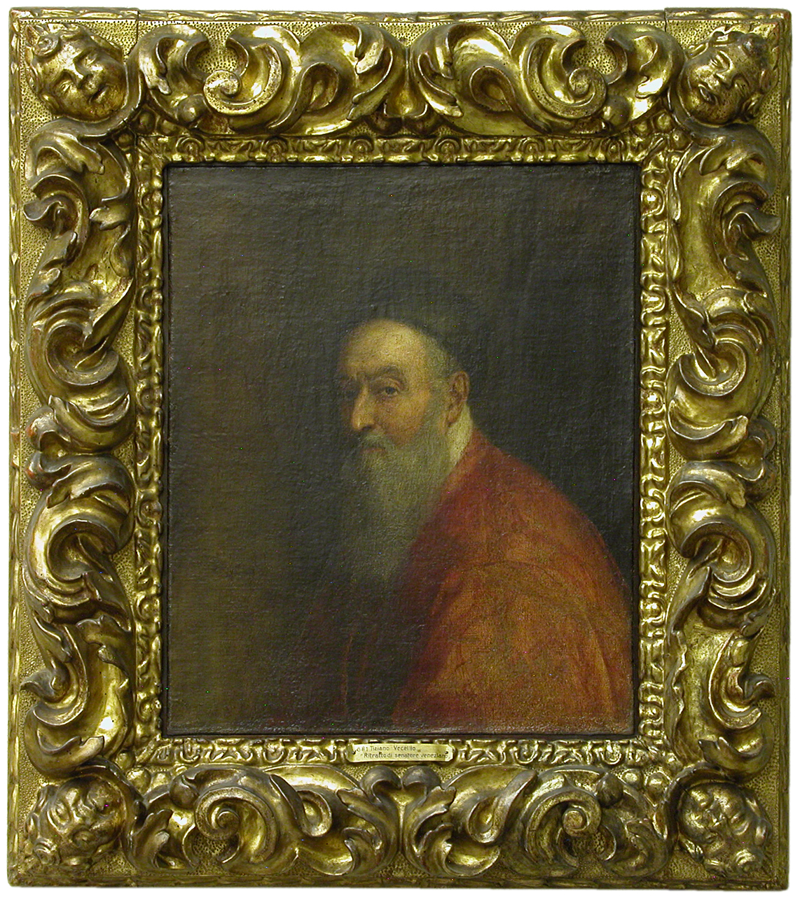 Ritratto di un senatore veneziano, Autoritratto, ritratto d'uomo (dipinto, opera isolata) di Vecellio Tiziano (maniera) (seconda metà sec. XIX)