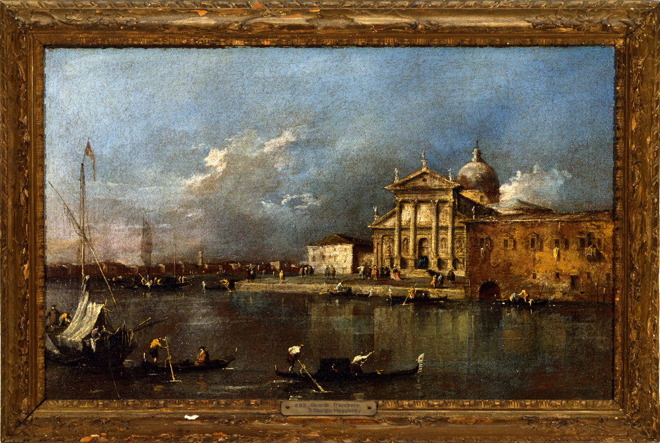 veduta prospettica della chiesa di San Giorgio a Venezia (dipinto, opera isolata) di Guardi Francesco (ultimo quarto sec. XVIII)