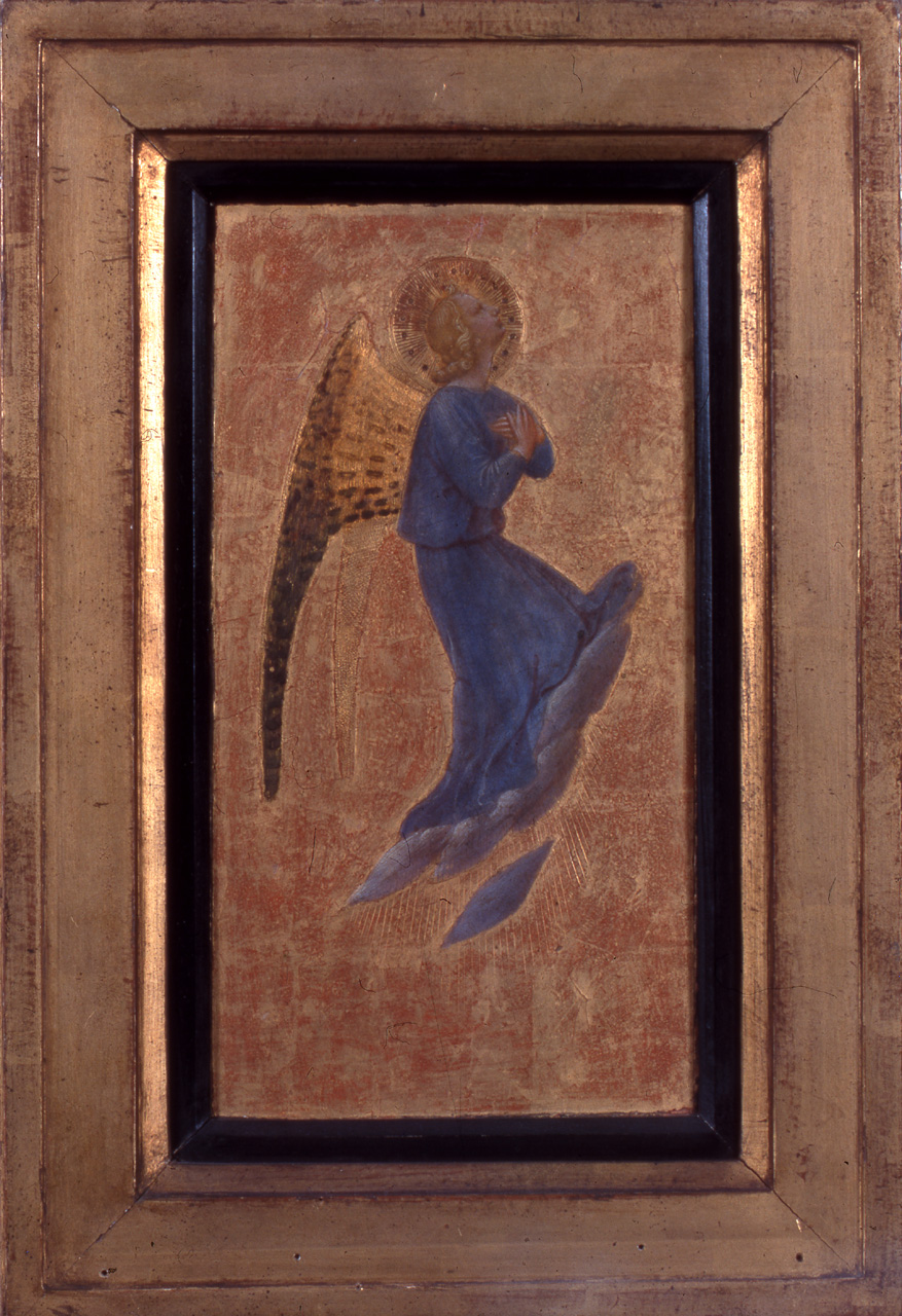 Angelo adorante volto verso destra (dipinto, frammento) di Giovanni da Fiesole detto Beato Angelico (secondo quarto sec. XV)