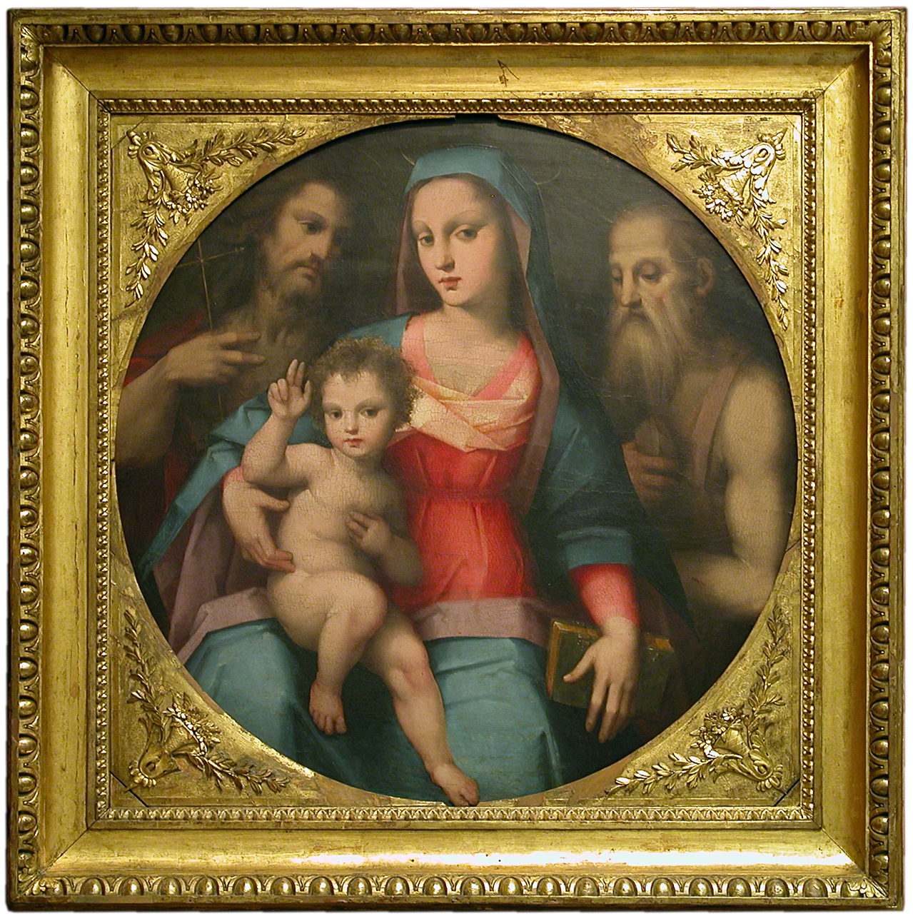 Madonna con Bambino tra San Giovanni Battista e San Girolamo (dipinto, opera isolata) di Piccinelli Andrea detto Brescianino (primo quarto sec. XVI)