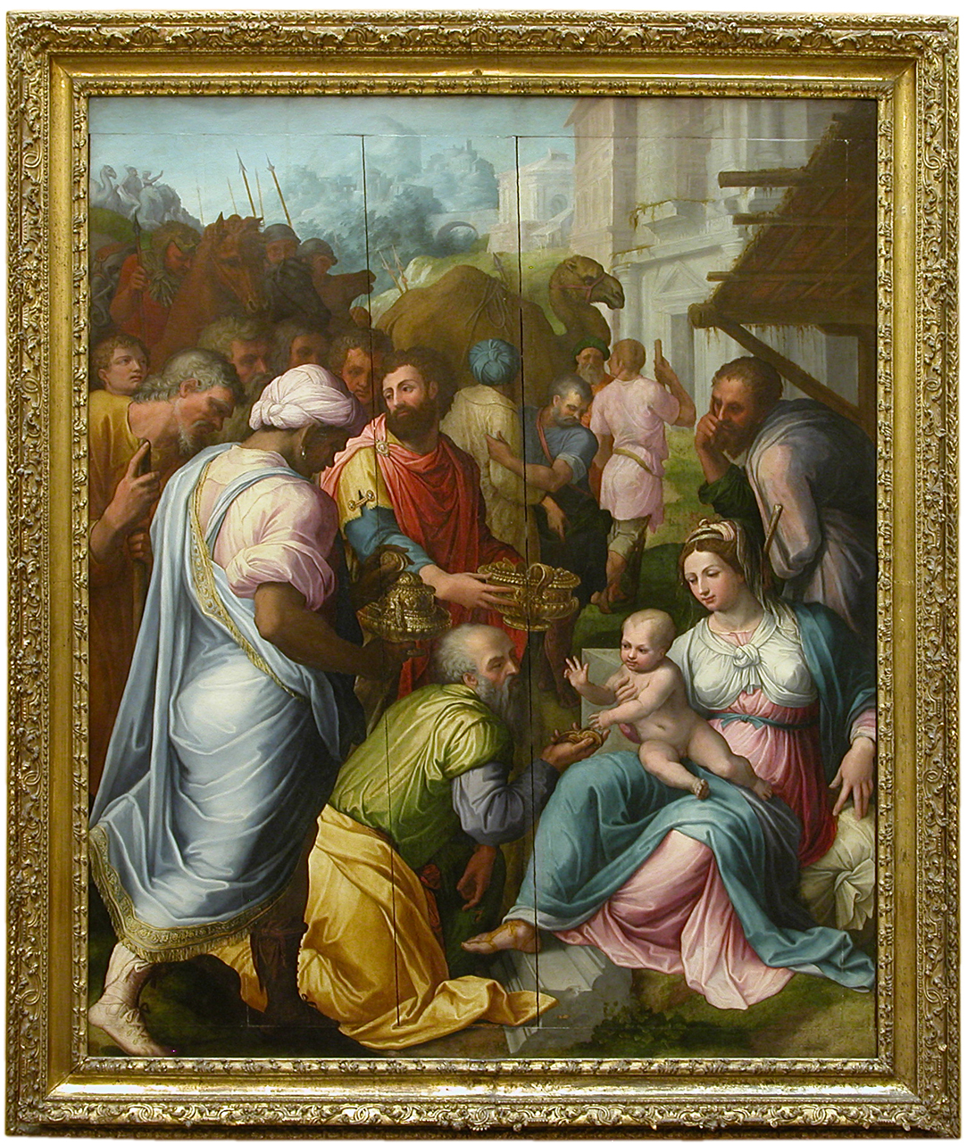 Adorazione dei Magi (dipinto, opera isolata) - ambito tosco-romano (fine sec. XVI)