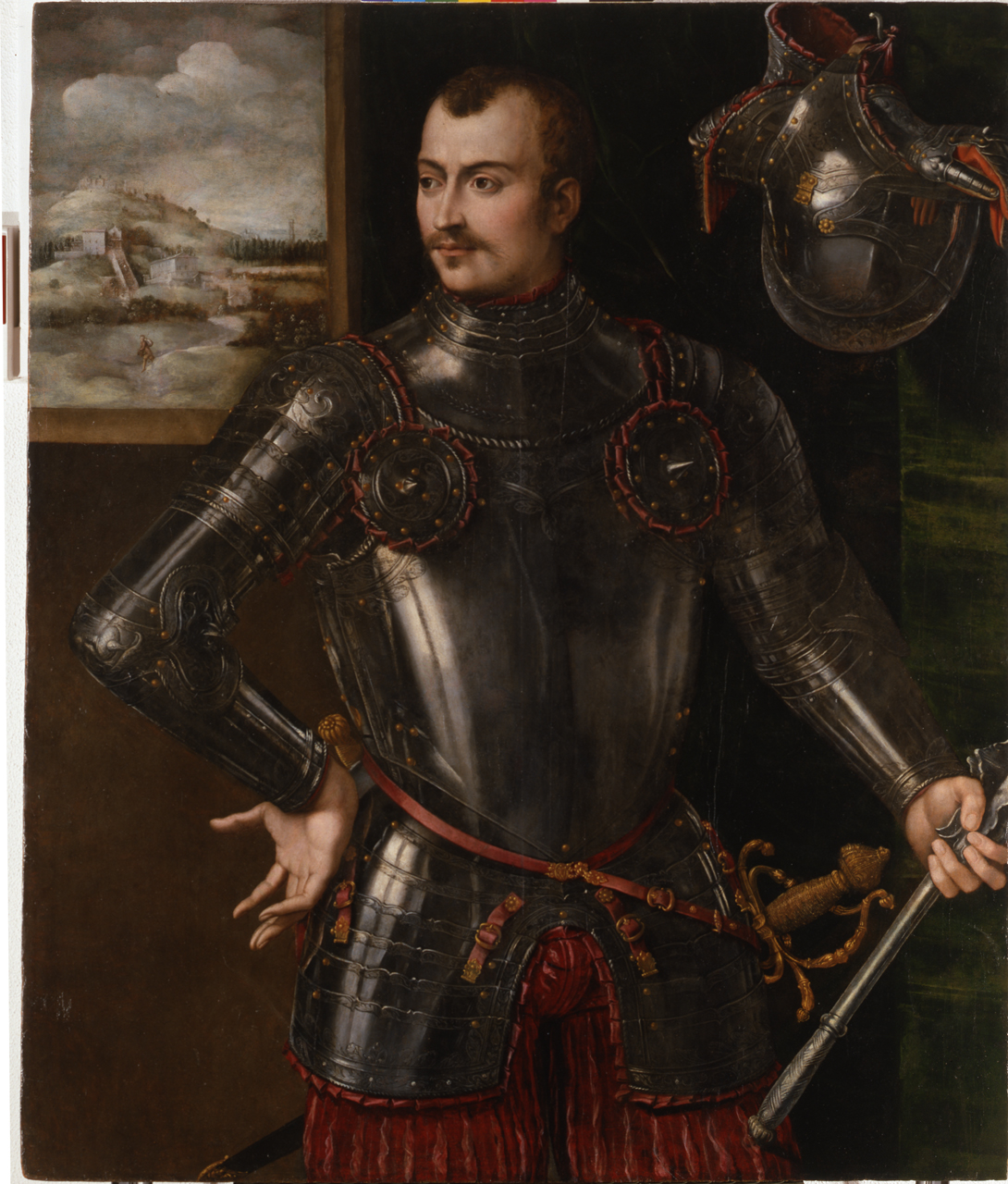 Ritratto di Giovanni delle Bande Nere, ritratto di uomo con armatura (dipinto, opera isolata) - ambito fiorentino (secondo quarto sec. XVI)