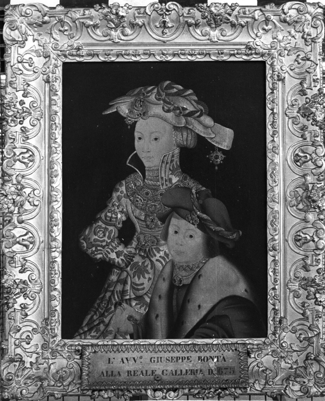 ritratto di donna con bambino (dipinto, opera isolata) di Cranach Lucas detto Vecchio (maniera) (prima metà sec. XIX)