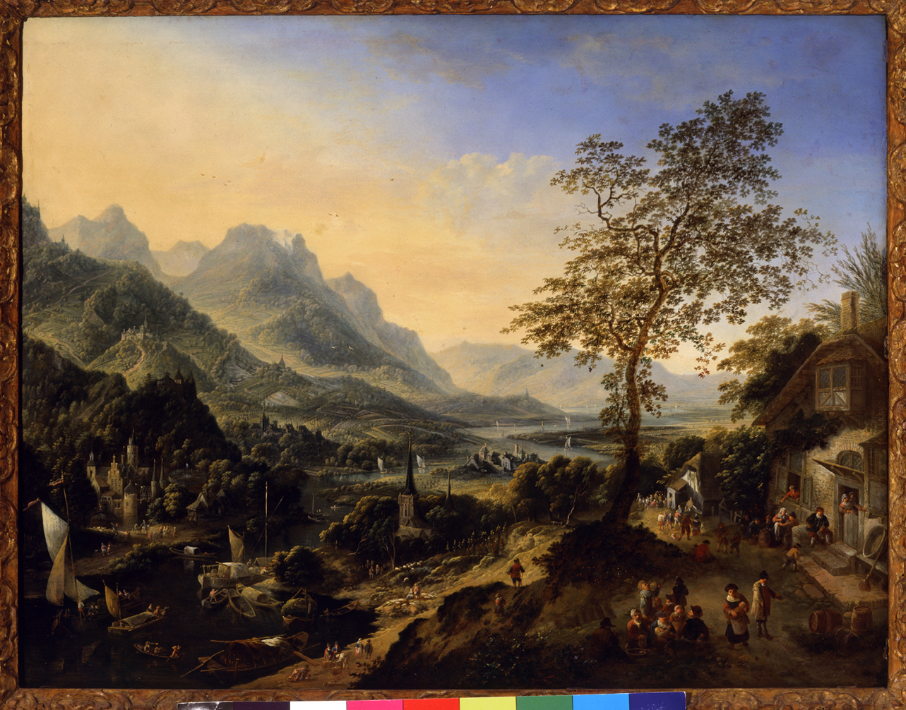 paesaggio (dipinto, opera isolata) di Griffier Jan I - ambito olandese (primo quarto sec. XVIII)