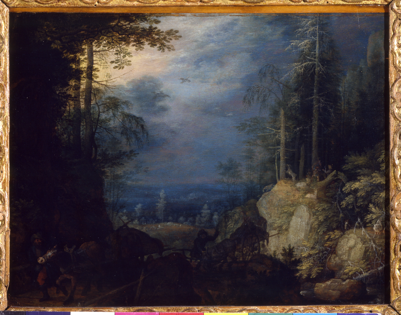 paesaggio montano (dipinto, opera isolata) di Savery Roelant - ambito olandese (primo quarto sec. XVII)