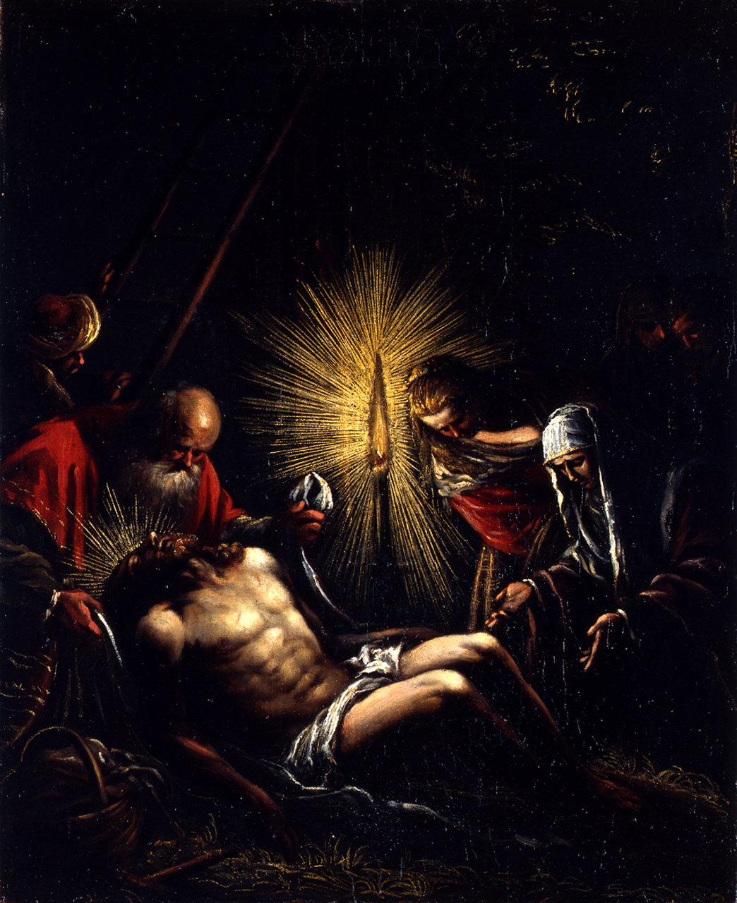Cristo deposto dalla croce (dipinto, opera isolata) di Da Ponte Jacopo detto Jacopo Bassano (maniera) (fine/ fine secc. XVI/ XVII)
