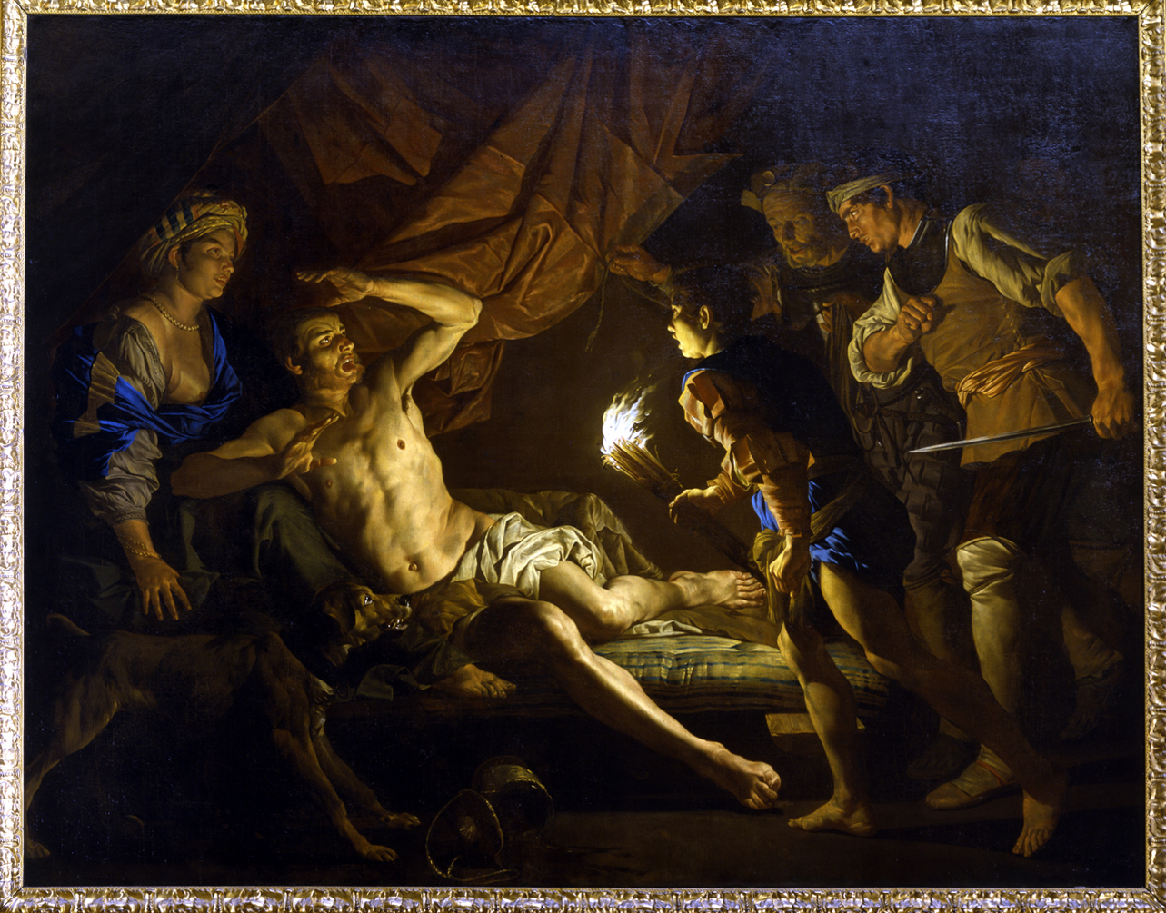 Sansone catturato dai filistei (dipinto, opera isolata) di Stom Matthias - ambito olandese (metà sec. XVII)