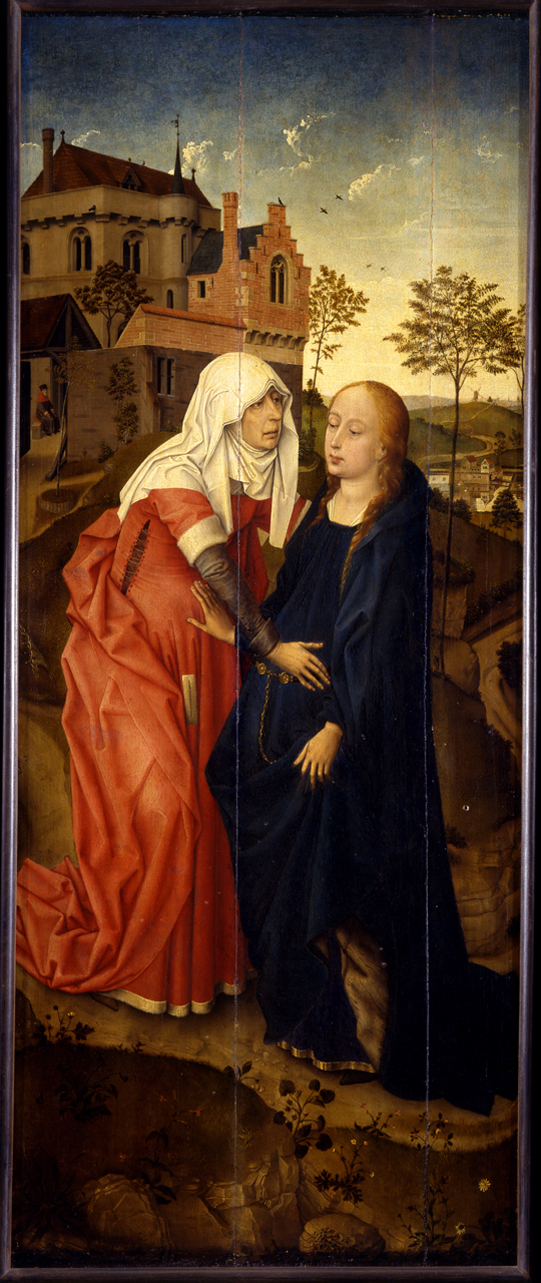 Visitazione (dipinto, opera isolata) di van der Weyden Rogier - ambito fiammingo (secondo quarto sec. XV)
