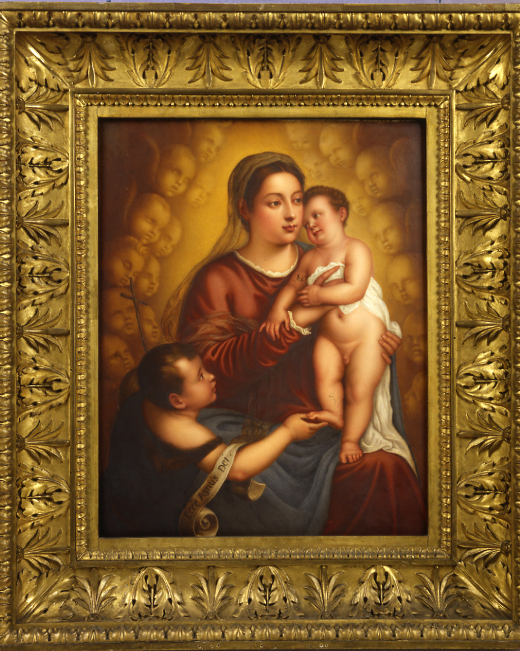 Madonna con Bambino e San Giovannino circondati da angeli (dipinto, opera isolata) di Constantin Abraham (primo quarto sec. XIX)