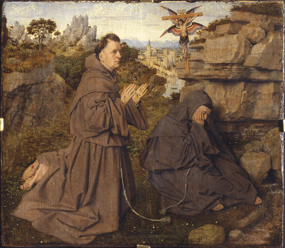 Stimmate di San Francesco (dipinto, opera isolata) di Eyck Jan van - ambito fiammingo (sec. XV) 