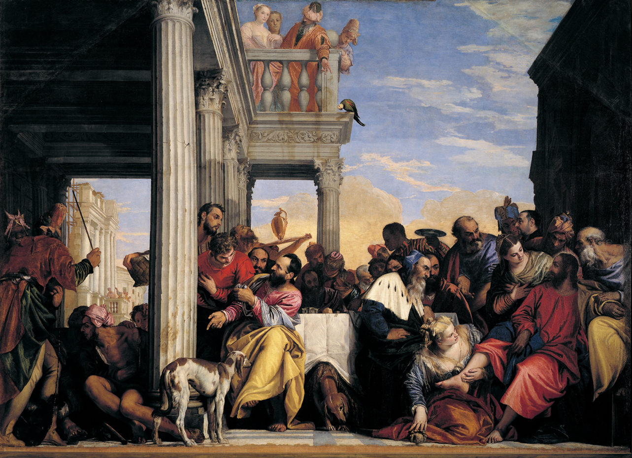 cena in casa di Simone il fariseo (dipinto, opera isolata) di Caliari Paolo detto Paolo Veronese (metà sec. XVI)