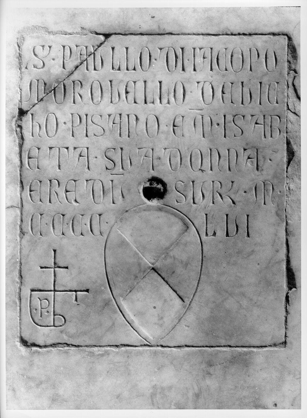 Paolo di Jacopo Marovello da Vico Pisano e di sua moglie Elisabetta (lastra tombale) - bottega pisana (sec. XV)