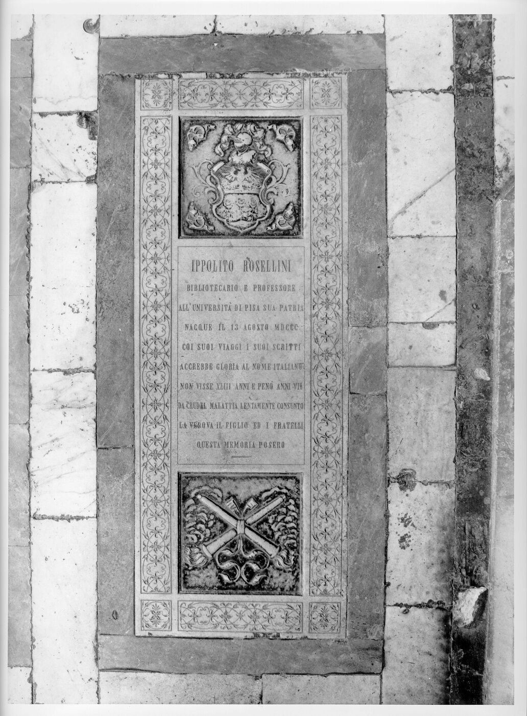 Ippolito Rosellini, docente universitario (lastra tombale) - bottega pisana (sec. XIX)