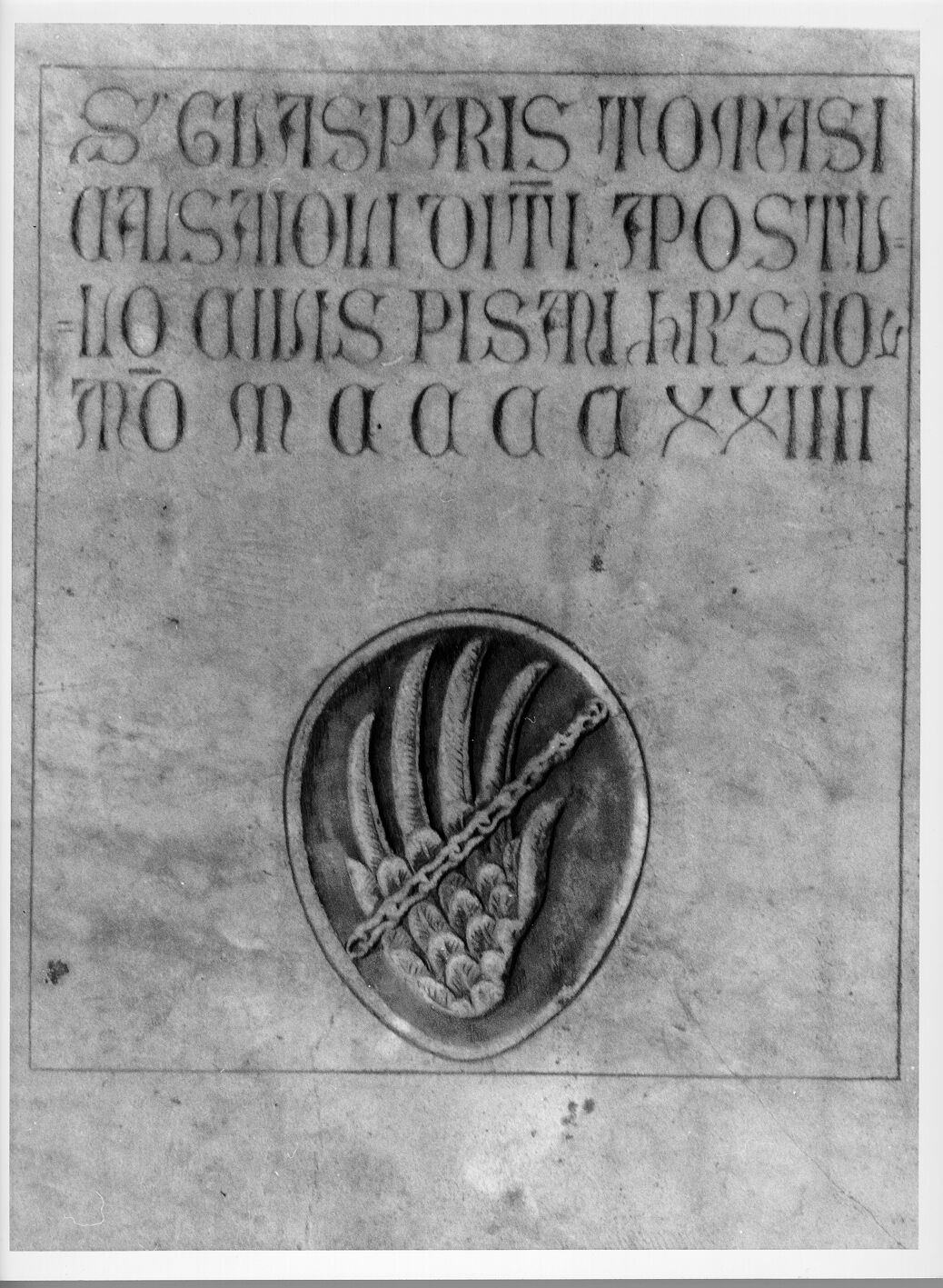 Gaspare di Tommaso, calzaiolo (lastra tombale) - bottega pisana (sec. XV)