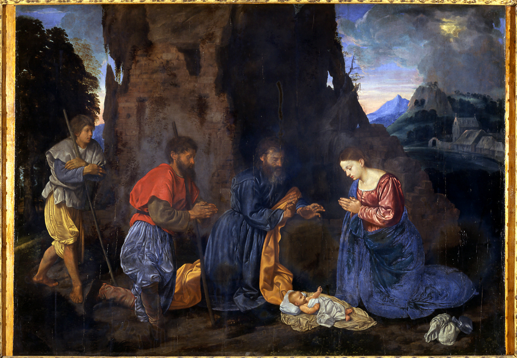 adorazione dei pastori (dipinto, opera isolata) di Savoldo Giovanni Gerolamo (primo quarto sec. XVI)