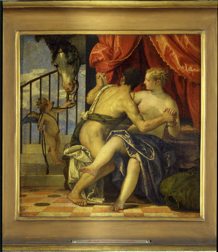 Marte e Venere con Cupido (dipinto, opera isolata) di Caliari Paolo detto Paolo Veronese (terzo quarto sec. XIV)