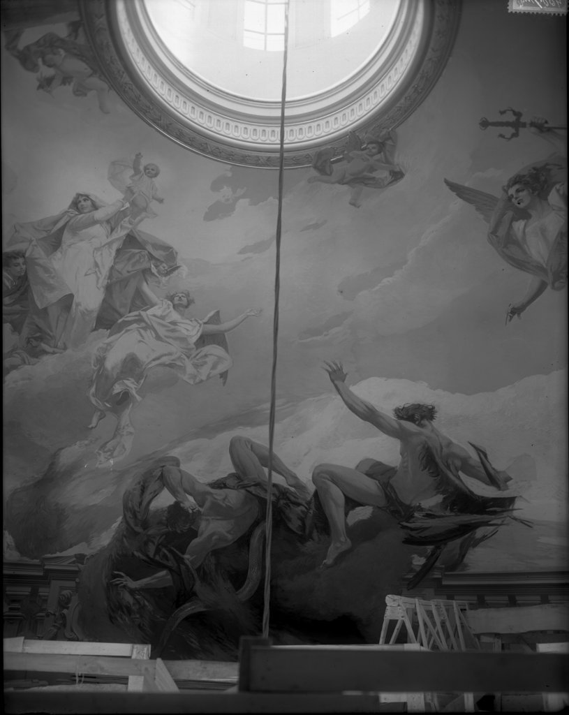 Bologna - Affreschi - Dipinti murali (negativo) di Cassioli Giuseppe, Croci Felice (XX)