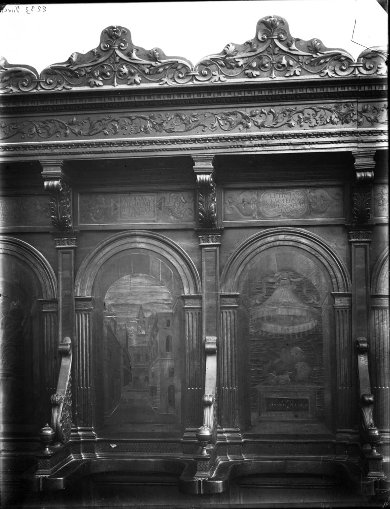 Bologna - Chiese - Cori lignei (negativo) di anonimo (secondo quarto XX)