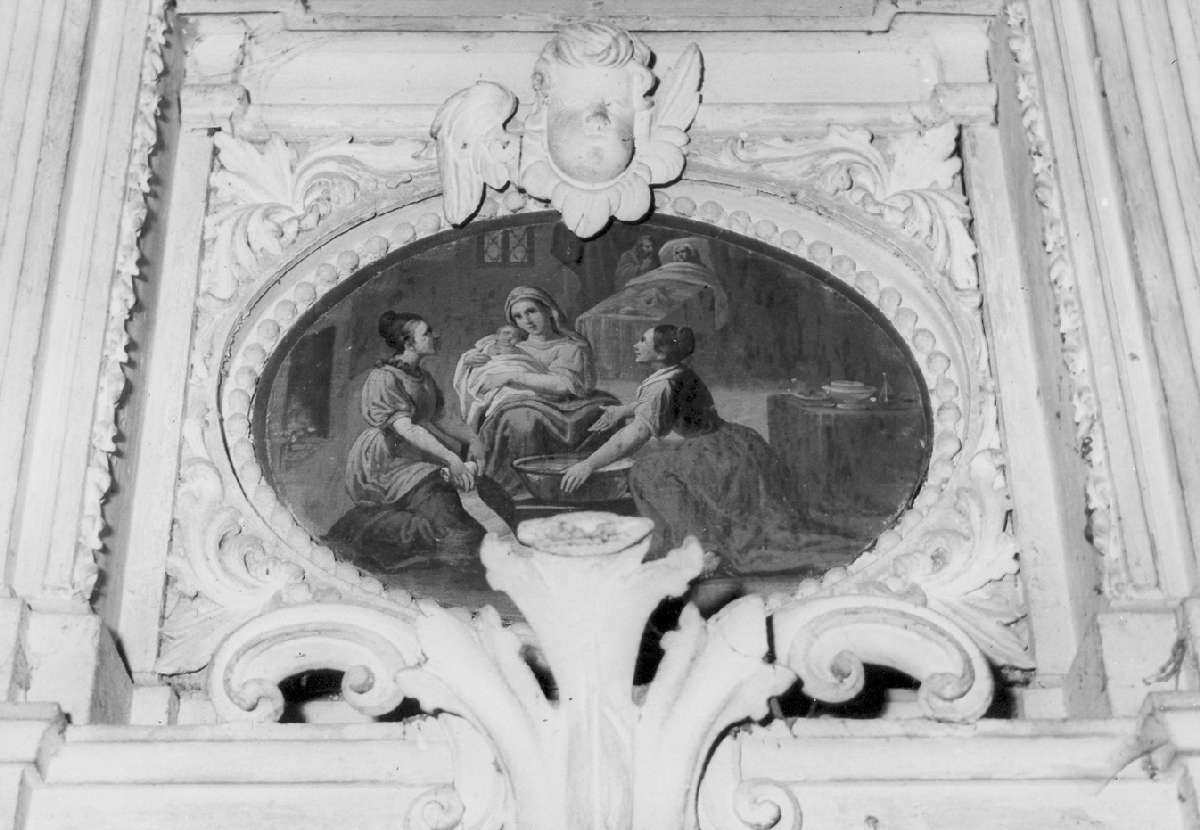 nascita di Maria Vergine (dipinto) di Manzini Luigi (attribuito) (sec. XIX)