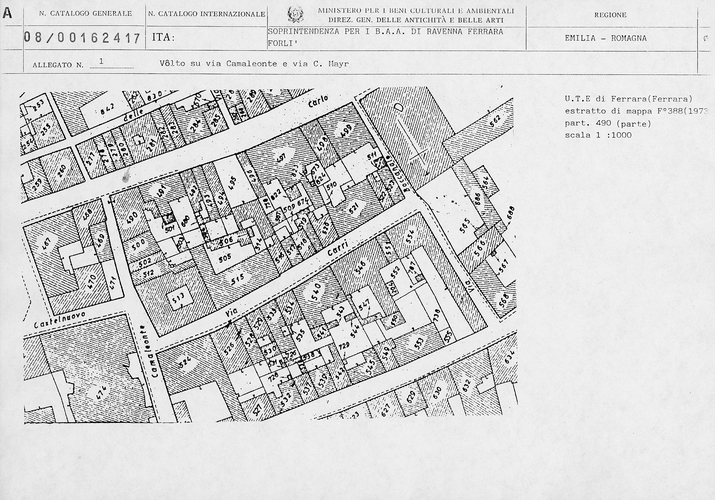 Volto su Via Camaleonte (volto) - Ferrara (FE)  (XV, inizio)