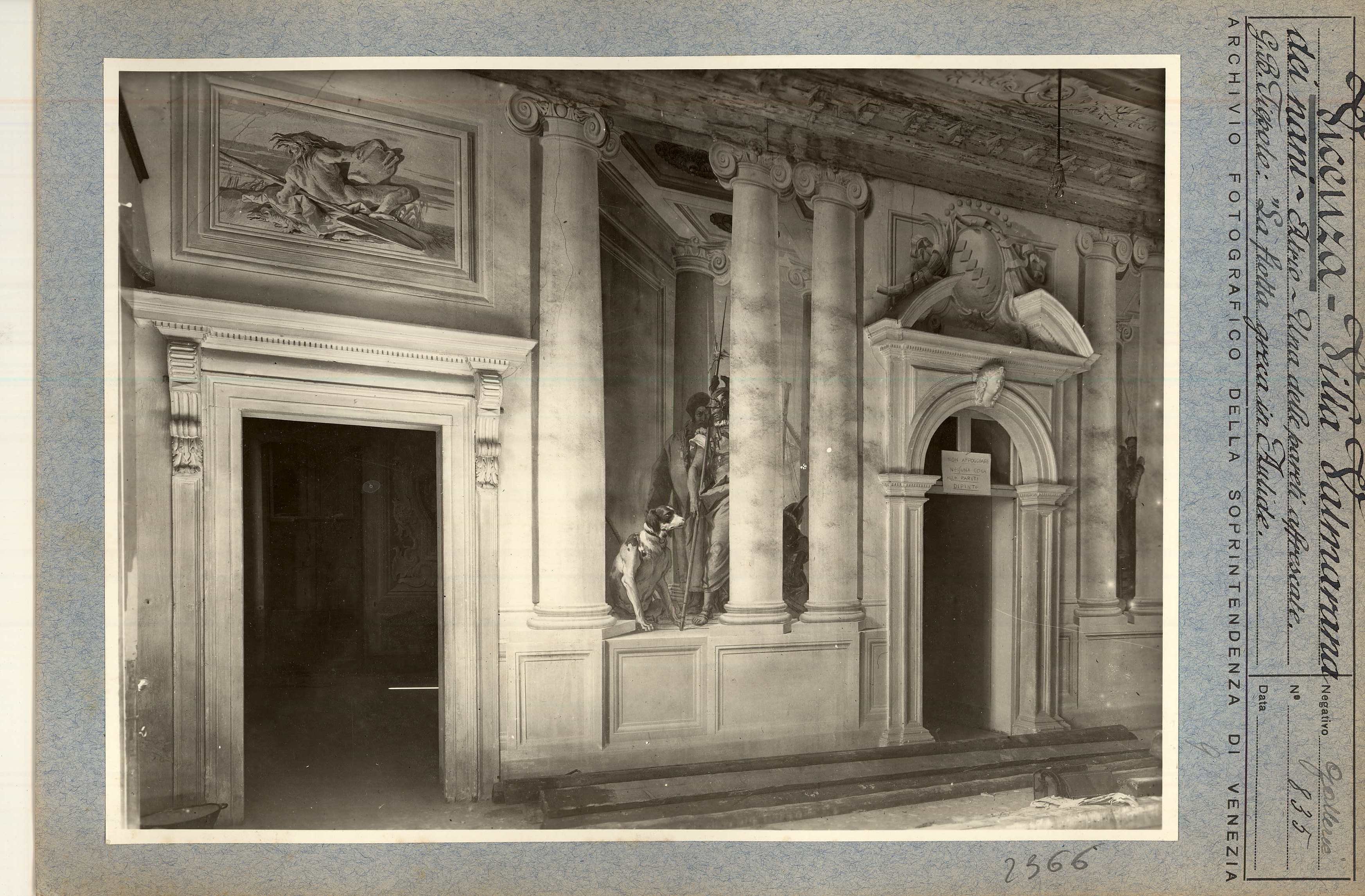 Vicenza. Villa Valmarana ai Nani. Atrio. La flotta greca in Aulide. Particolare (positivo) di Soprintendenza ai Monumenti (metà XX)