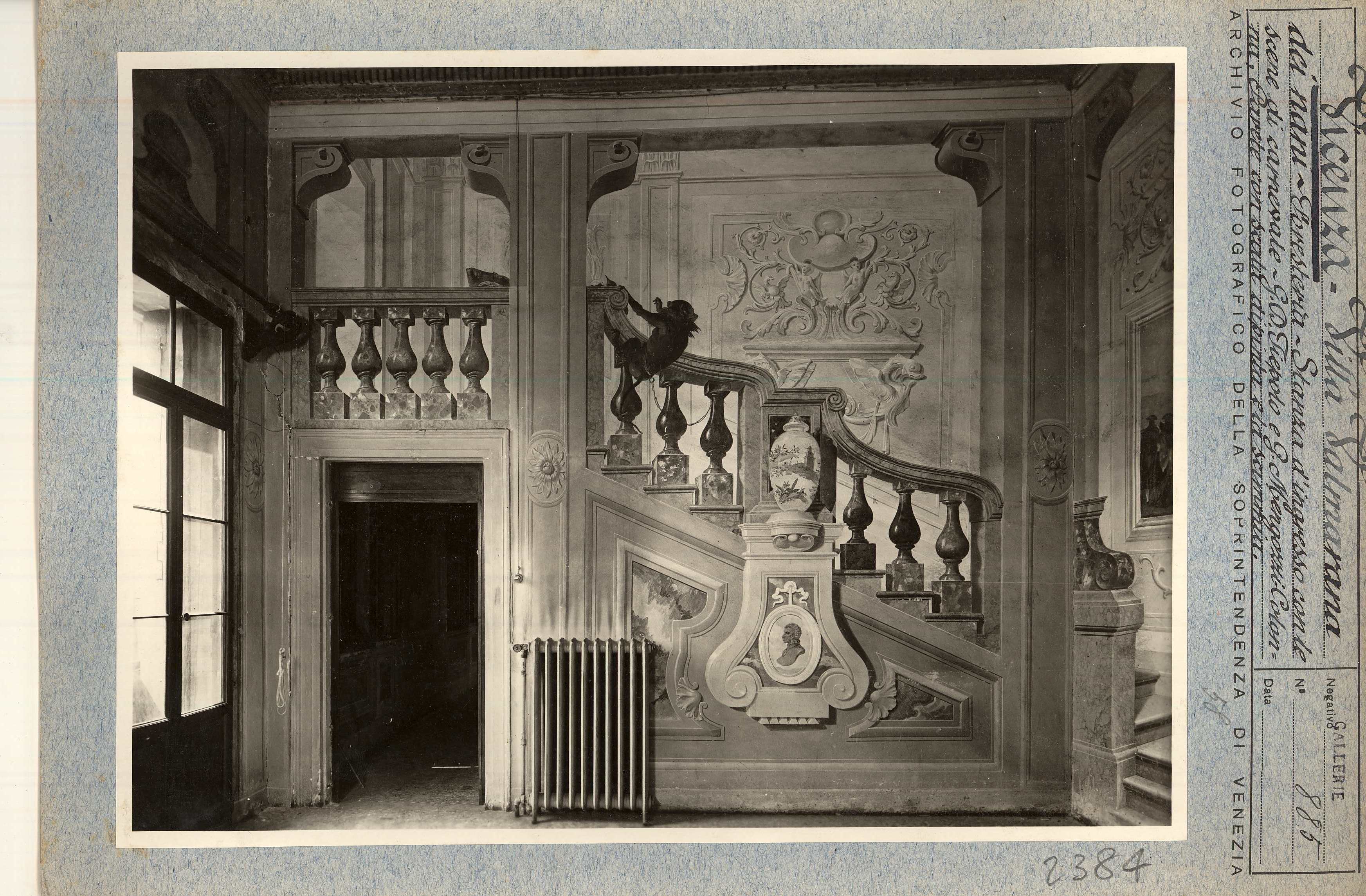 Vicenza. Villa Valmarana ai Nani. Forestera. Stanza delle scene carnevalesche. Particolare (positivo) di Soprintendenza ai Monumenti (metà XX)