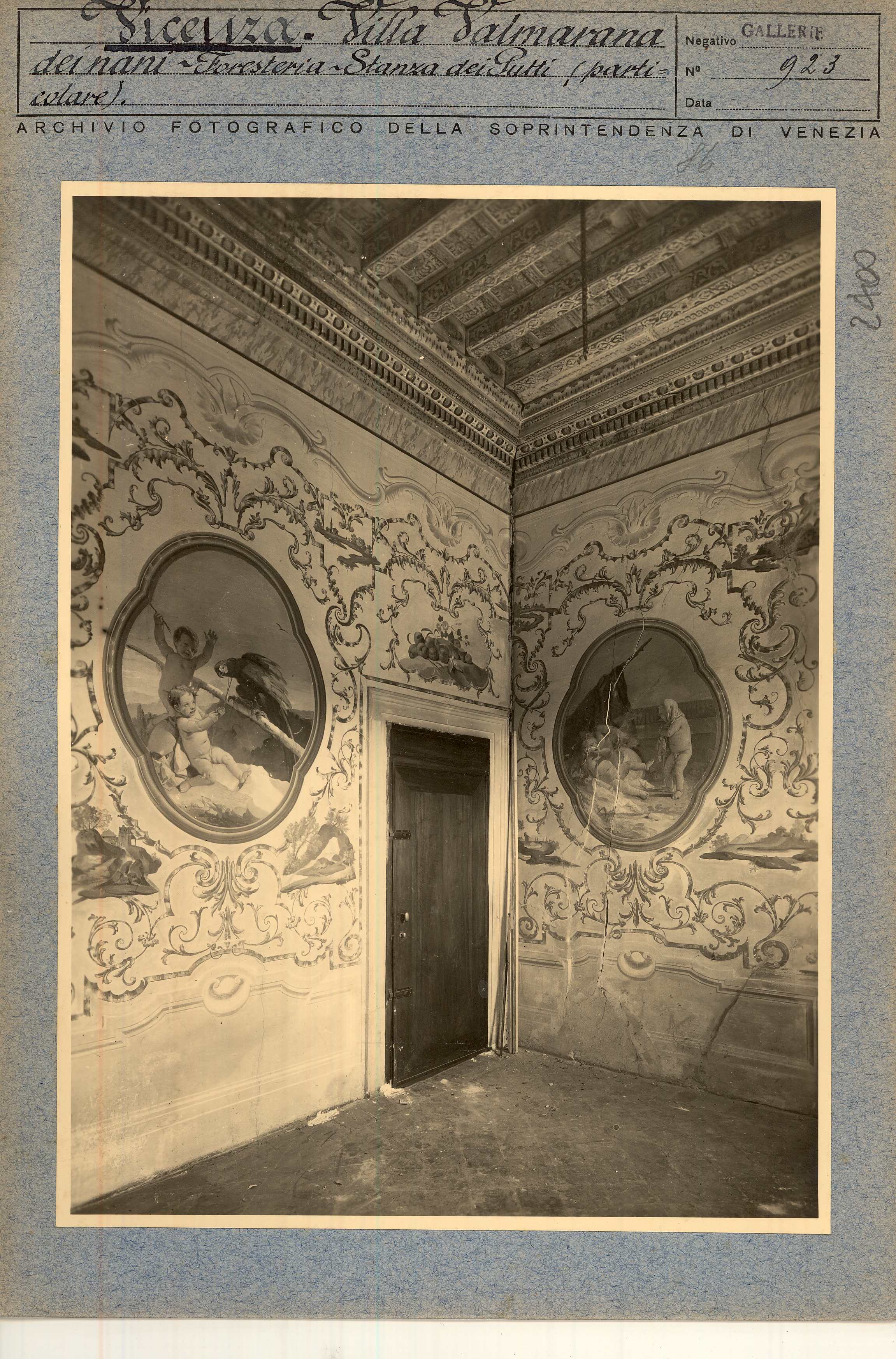 Vicenza. Villa Valmarana ai Nani. Foresteria. Stanza dei putti. Particolare (positivo) di Soprintendenza ai Monumenti (metà XX)