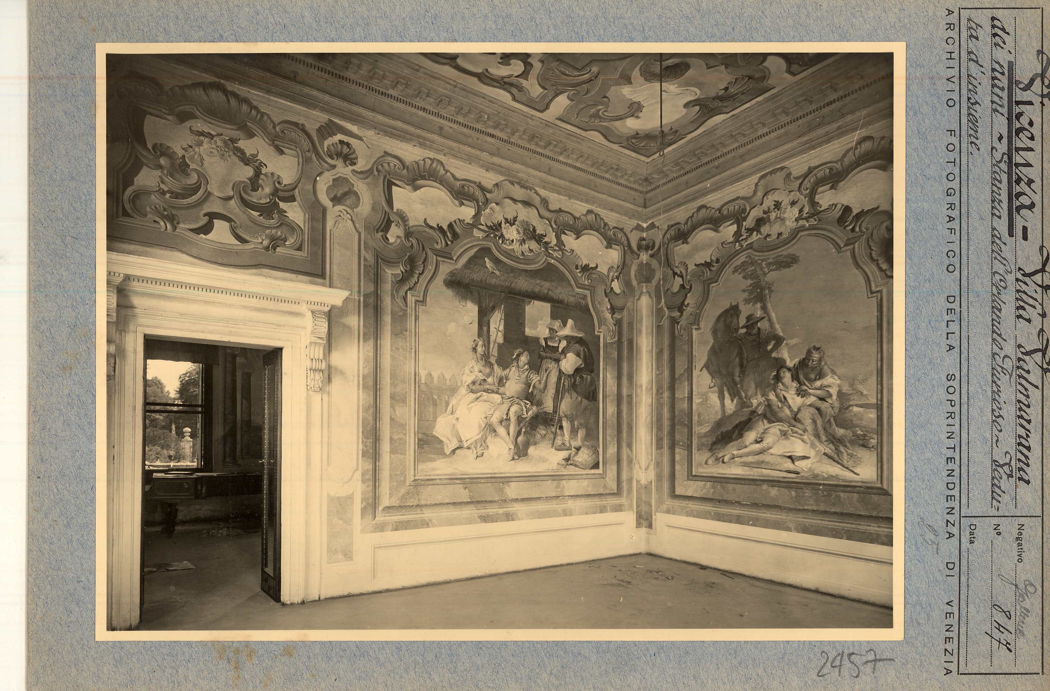 Vicenza. Villa Valmarana ai Nani. Seconda stanza a destra. Episodi dell'Orlando furioso (positivo) di Soprintendenza ai Monumenti (metà XX)