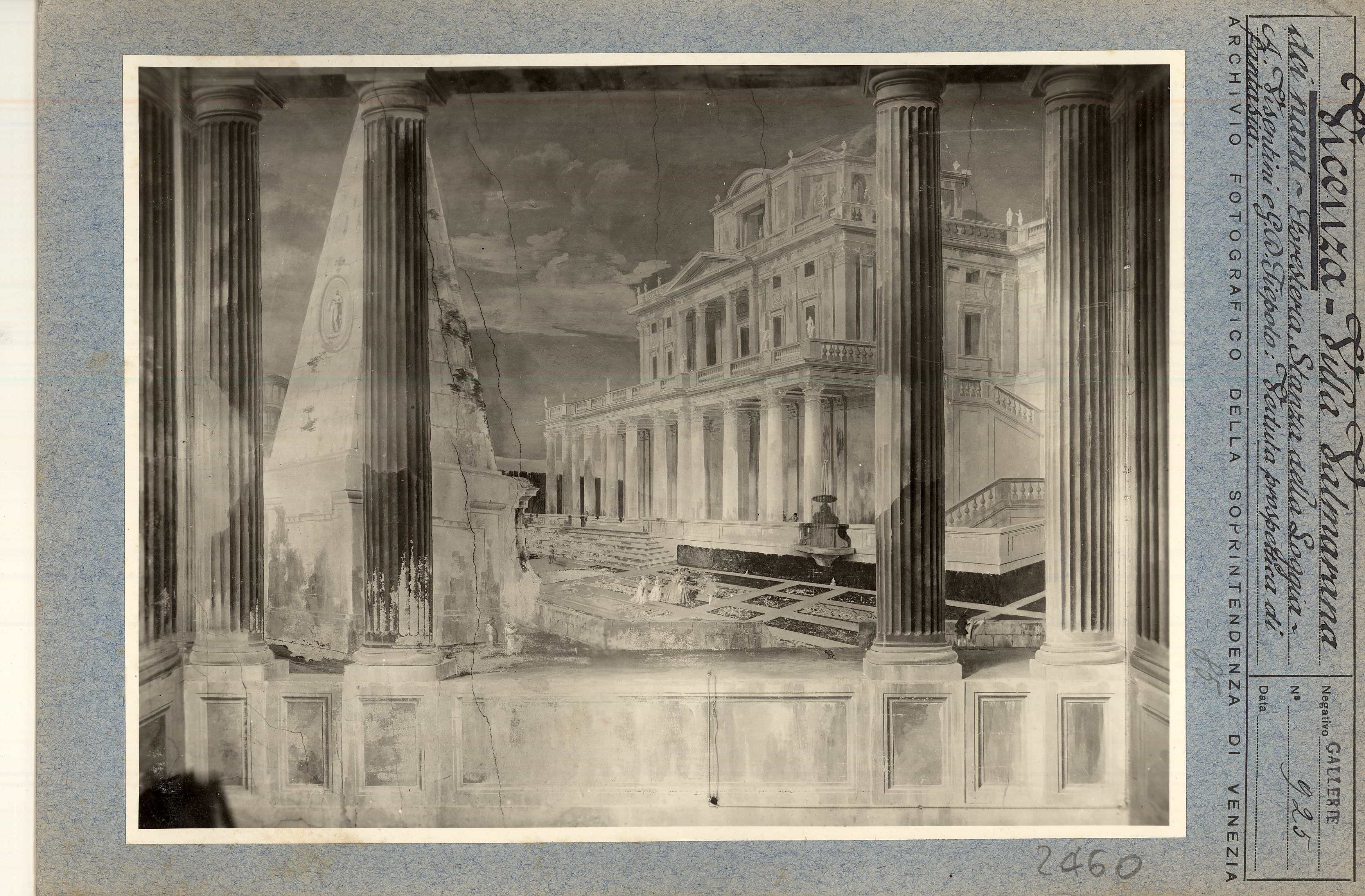 Vicenza. Villa Valmarana ai Nani. Foresteria. Stanza della loggia o delle architetture. Particolare (positivo) di Soprintendenza ai Monumenti (metà XX)