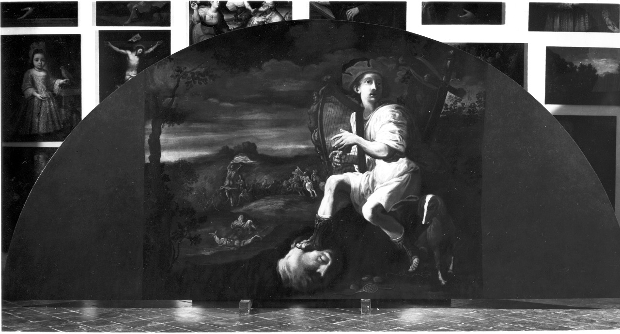 Davide suona l'arpa (dipinto, opera isolata) di Motta Andrea (sec. XVII)
