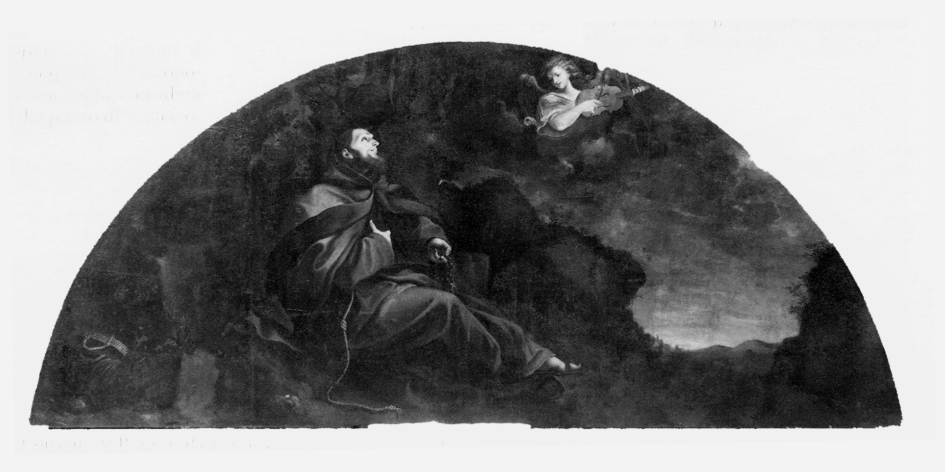 San Francesco e l'angelo (dipinto, opera isolata) di Ruggeri Antonio (sec. XIX)