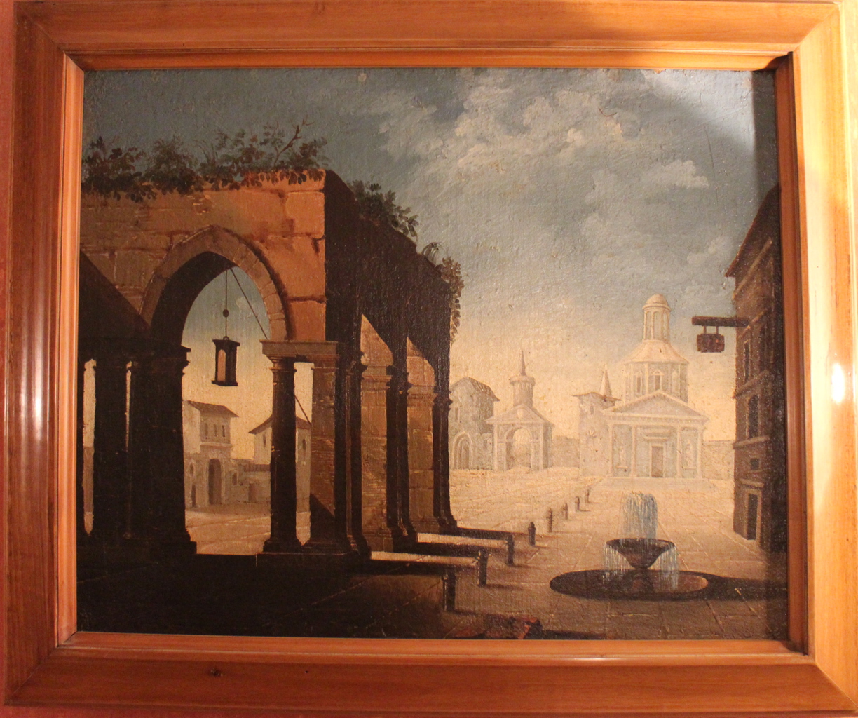 Veduta con architetture (dipinto) - ambito veneto (seconda metà sec. XVIII)