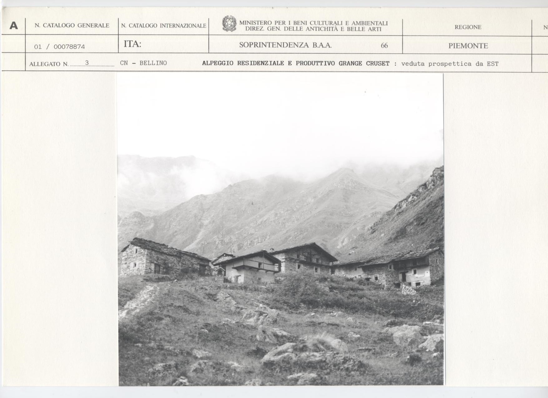 Grange Cruset (alpeggio, residenzale/ produttivo) - Bellino (CN)  (XVIII, seconda metà)