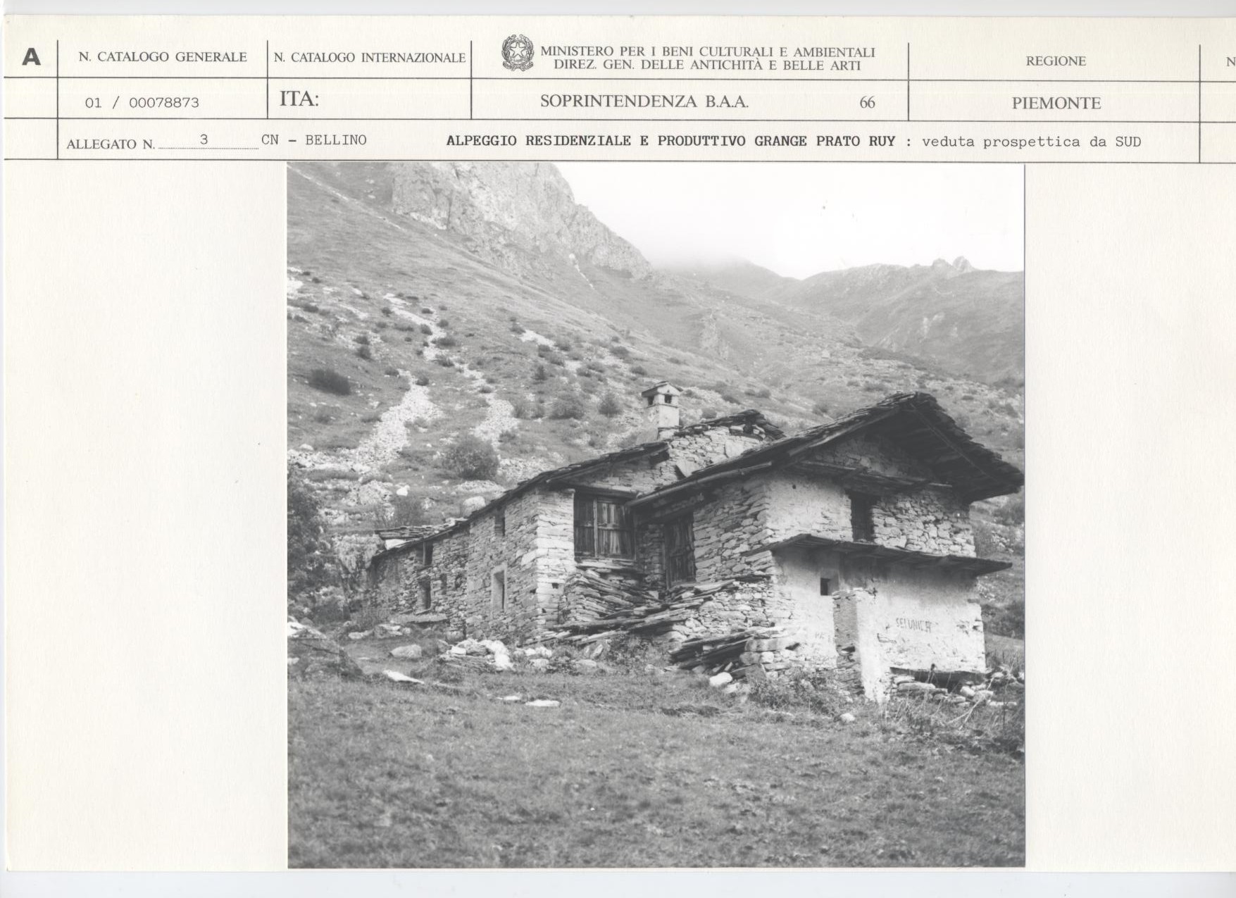 Grange Prato Ruy (alpeggio) - Bellino (CN)  (XVIII, seconda metà)