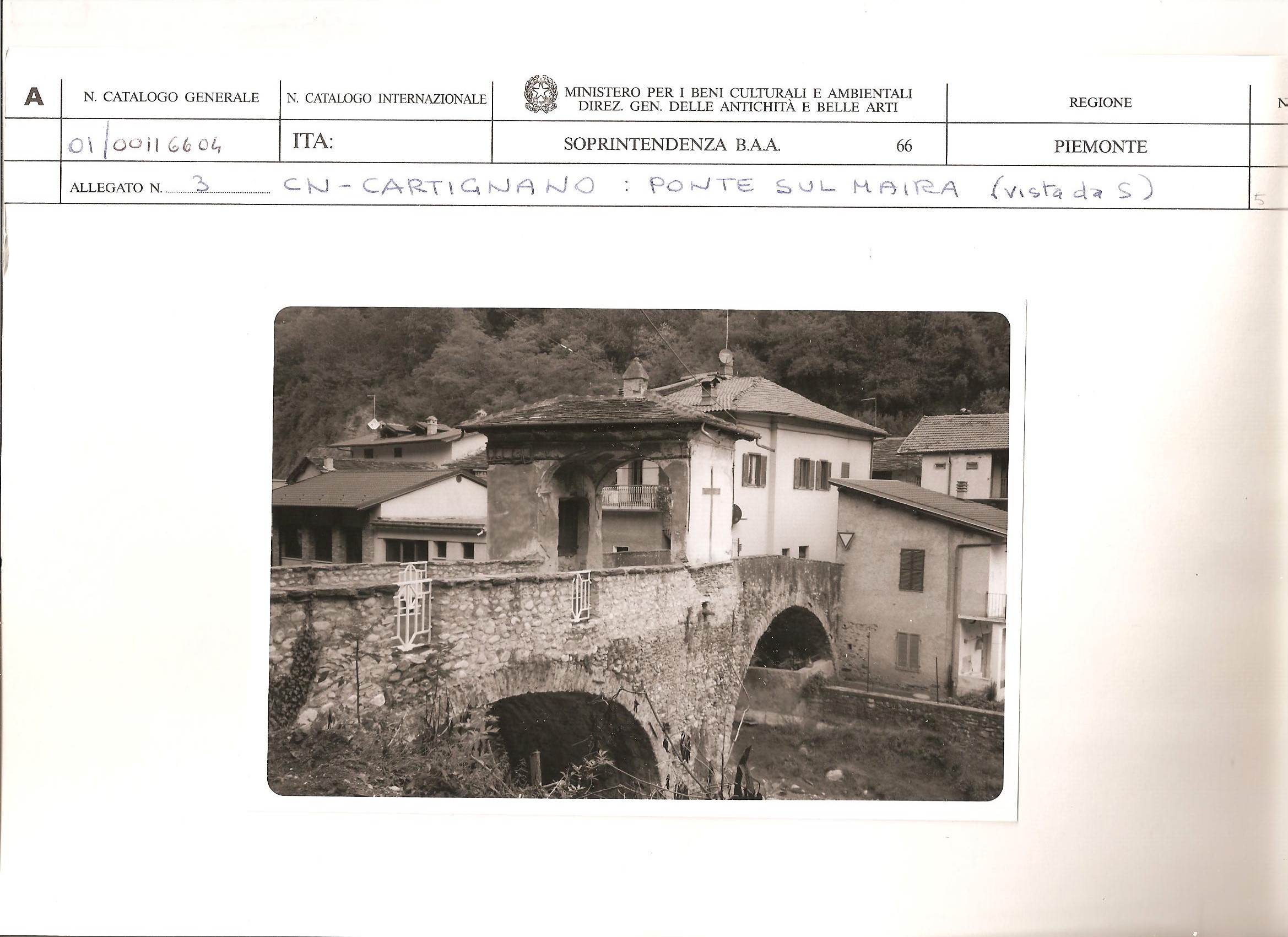 Ponte di Cartignano (ponte, Con edicola coperta) - CARTIGNANO (CN)  (XV)