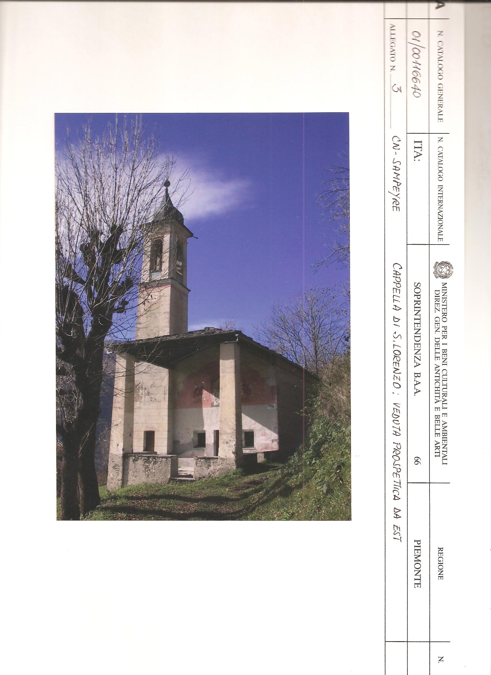 Cappella di S. Lorenzo (cappella, votiva) - Sampeyre (CN)  (XVIII, seconda metà)