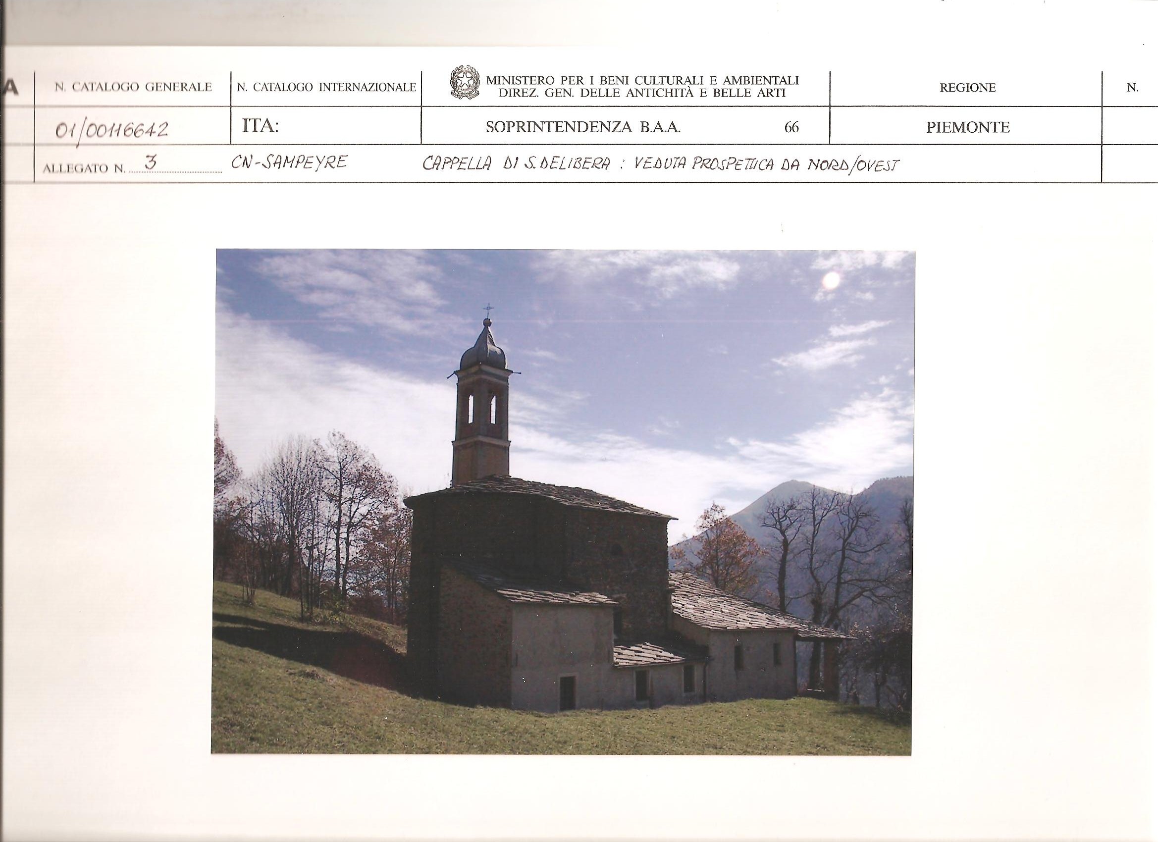Cappella di S.Delibera (cappella, votiva) - Sampeyre (CN)  (XVIII)