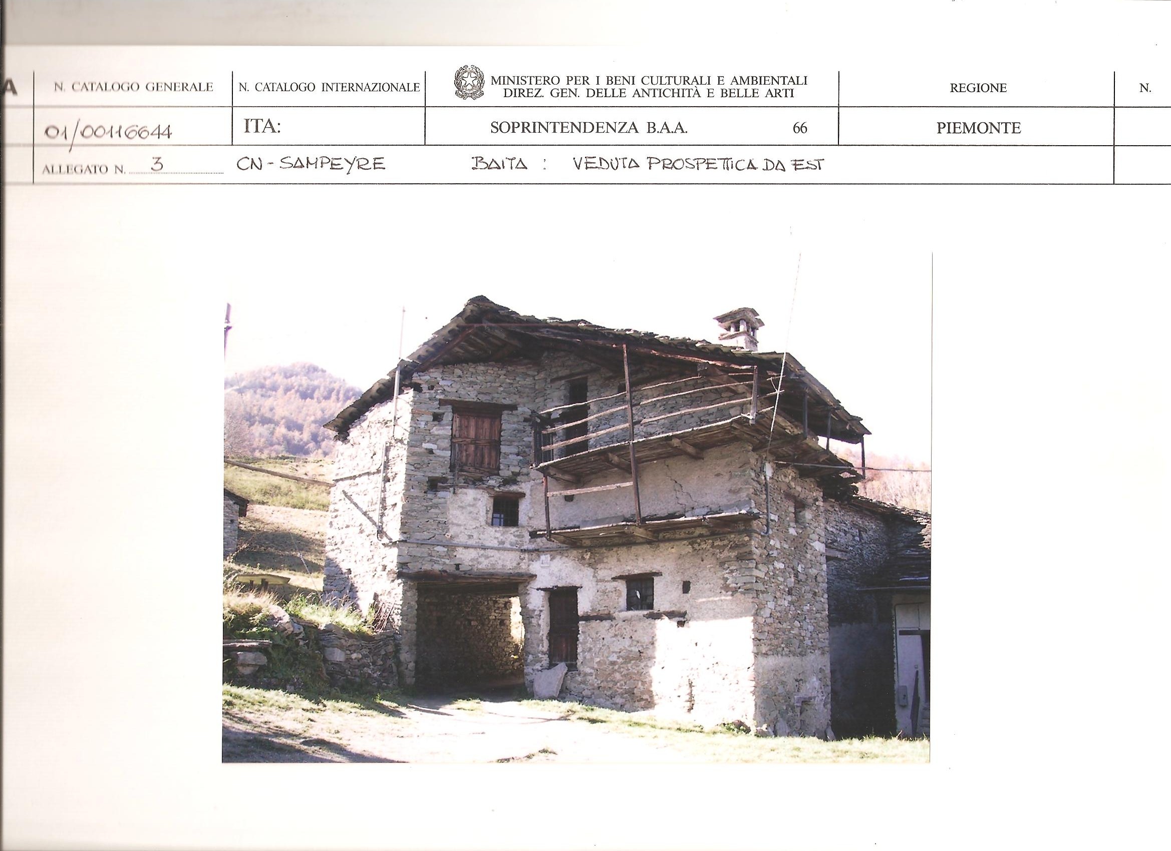 baita, residenzale/ produttivo - Sampeyre (CN)  (XIX, terzo quarto)