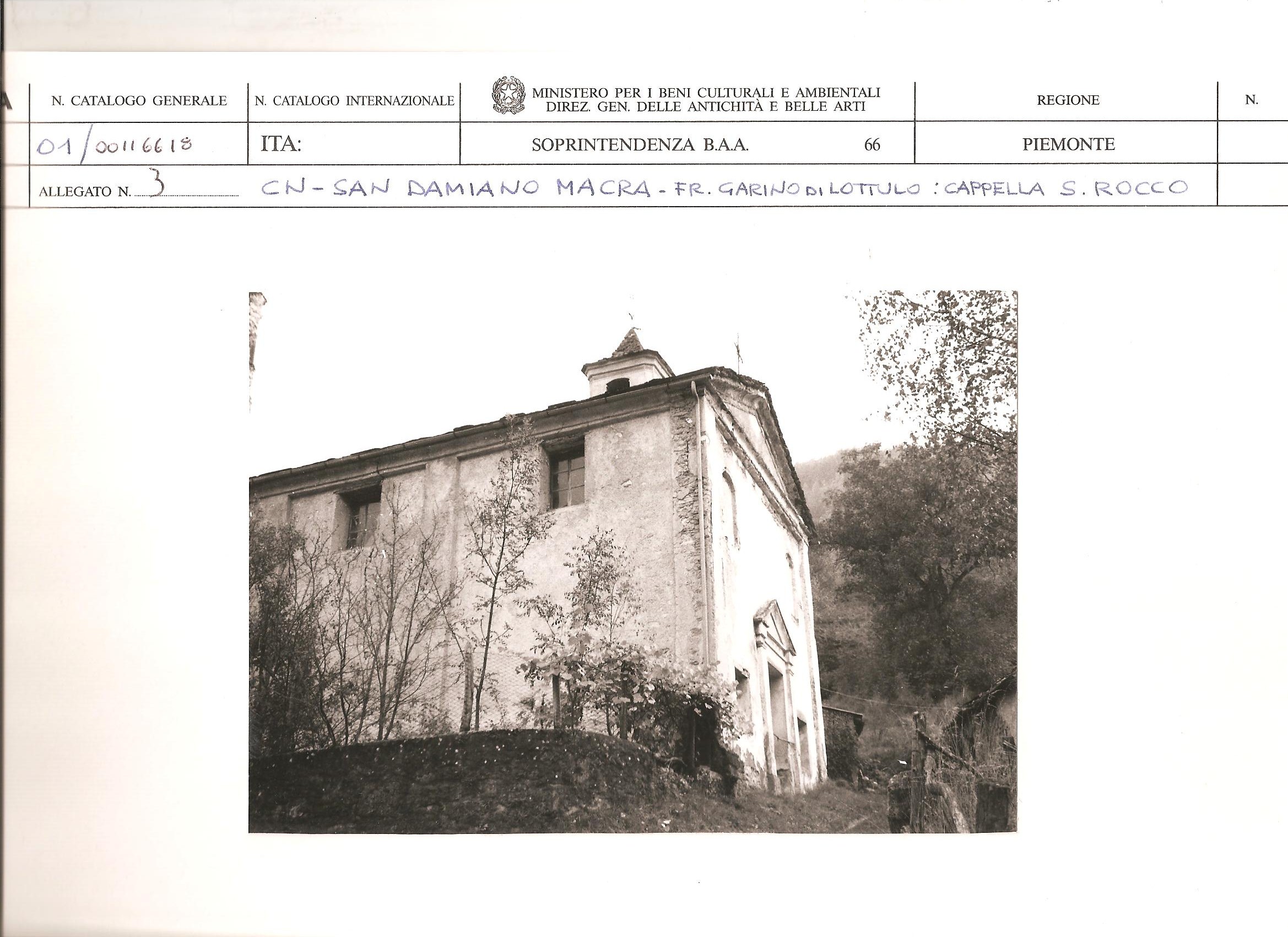 Cappella di S. Rocco (cappella) - SAN DAMIANO MACRA (CN)  (XVIII)