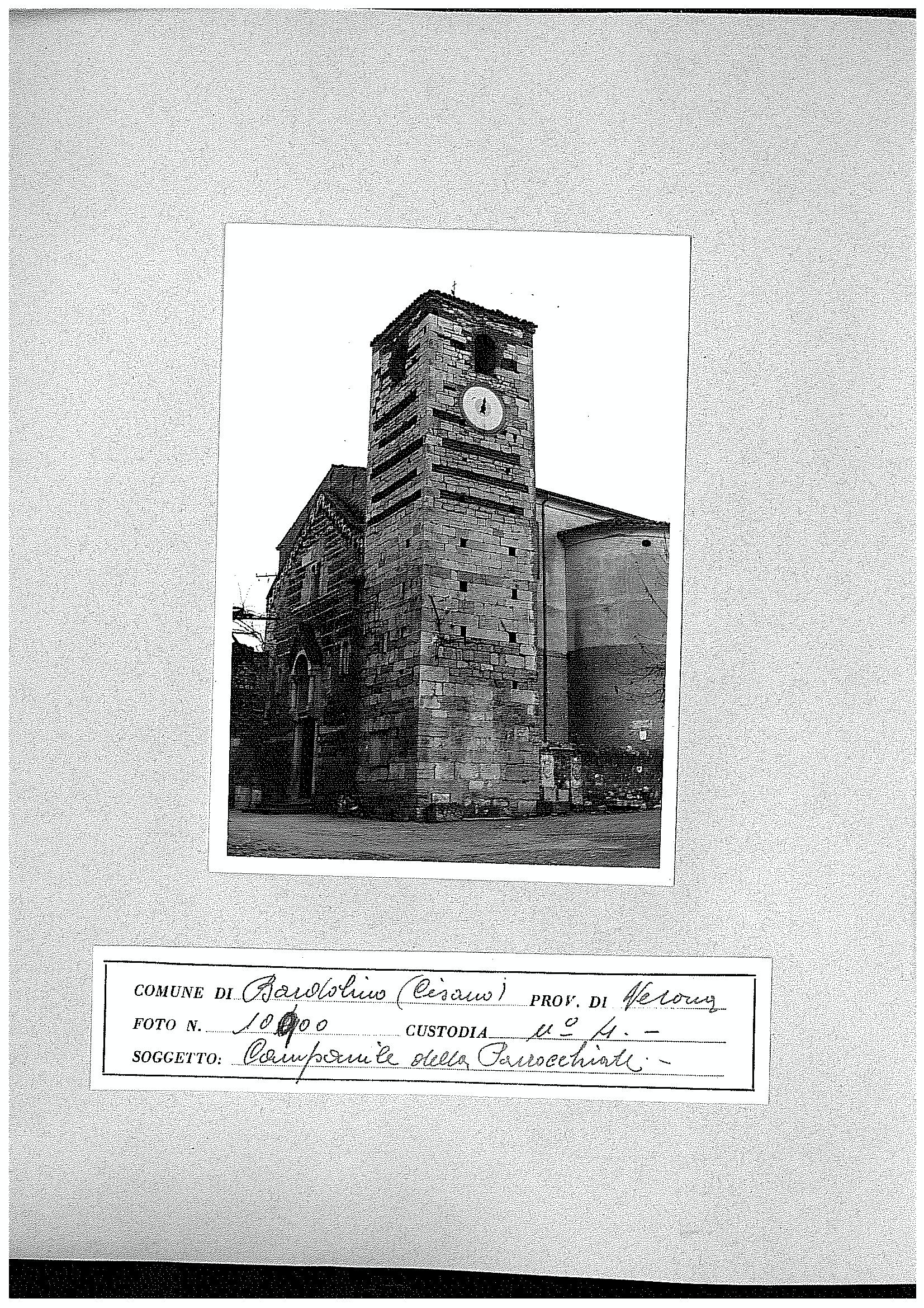 Chiesa e campanile di Cisano (positivo) di Soprintendenza ai Monumenti per le province di Verona Mantova e Cremona (terzo quarto XX)