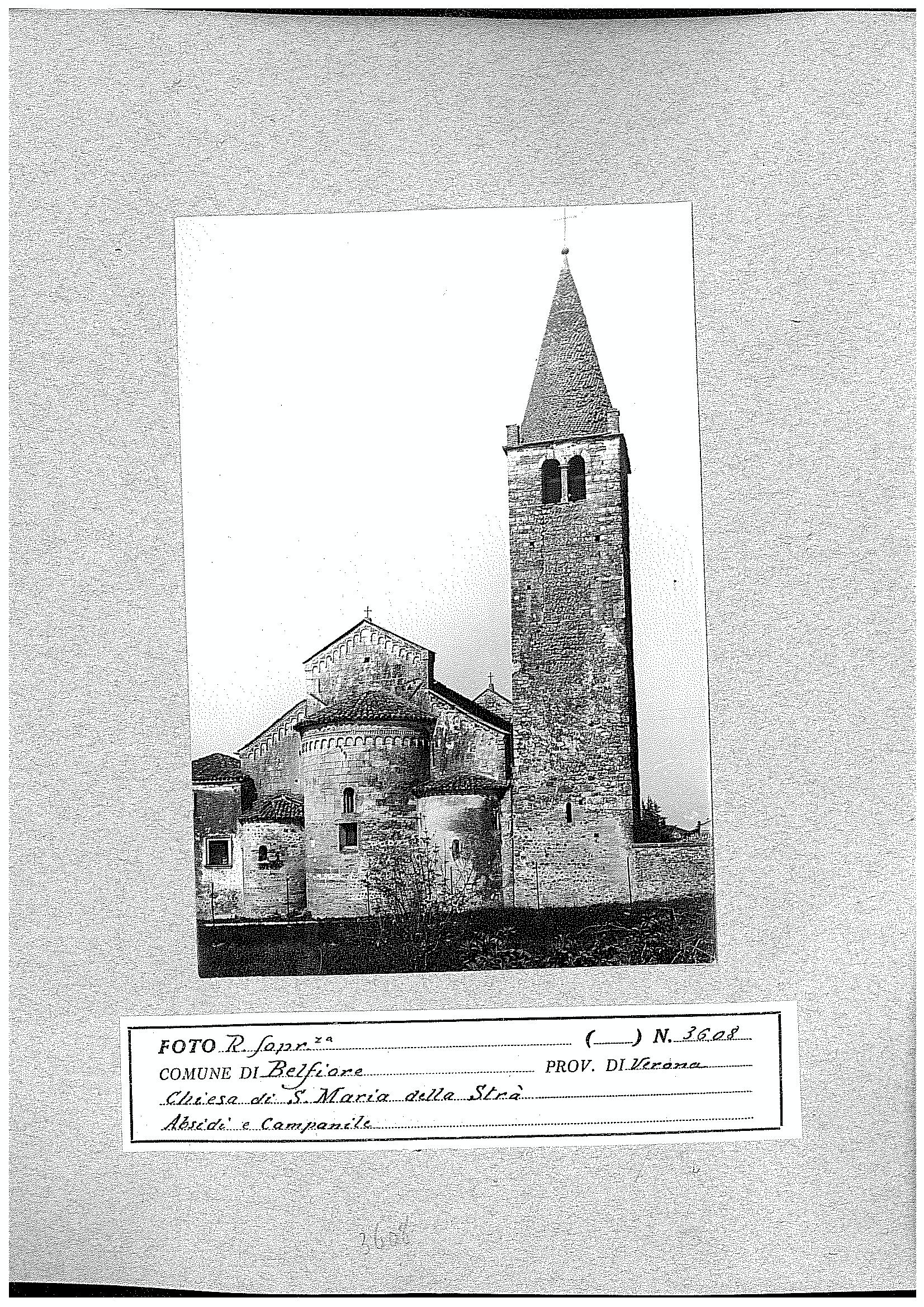 Chiesa di Santa Maria della Strà - absidi e campanili (positivo) di Regia Soprintendenza ai Monumenti per le province di Verona Mantova e Cremona (secondo quarto XX)