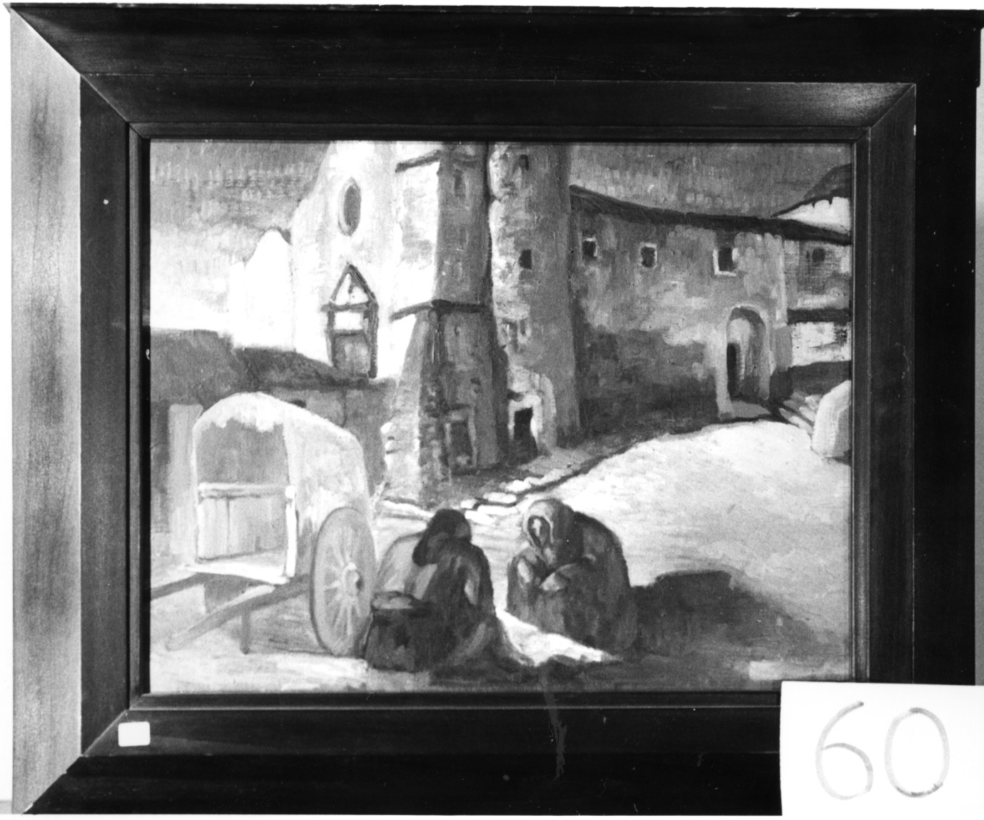 Bivacco, paesaggio (dipinto) di Manichedda (sec. XX)