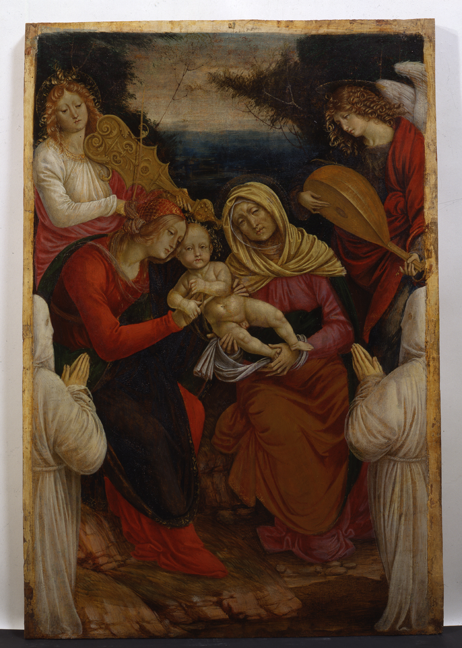 Madonna con Bambino, sant’Anna e donatori (dipinto, opera isolata) di Ferrari Gaudenzio (inizio sec. XVI)