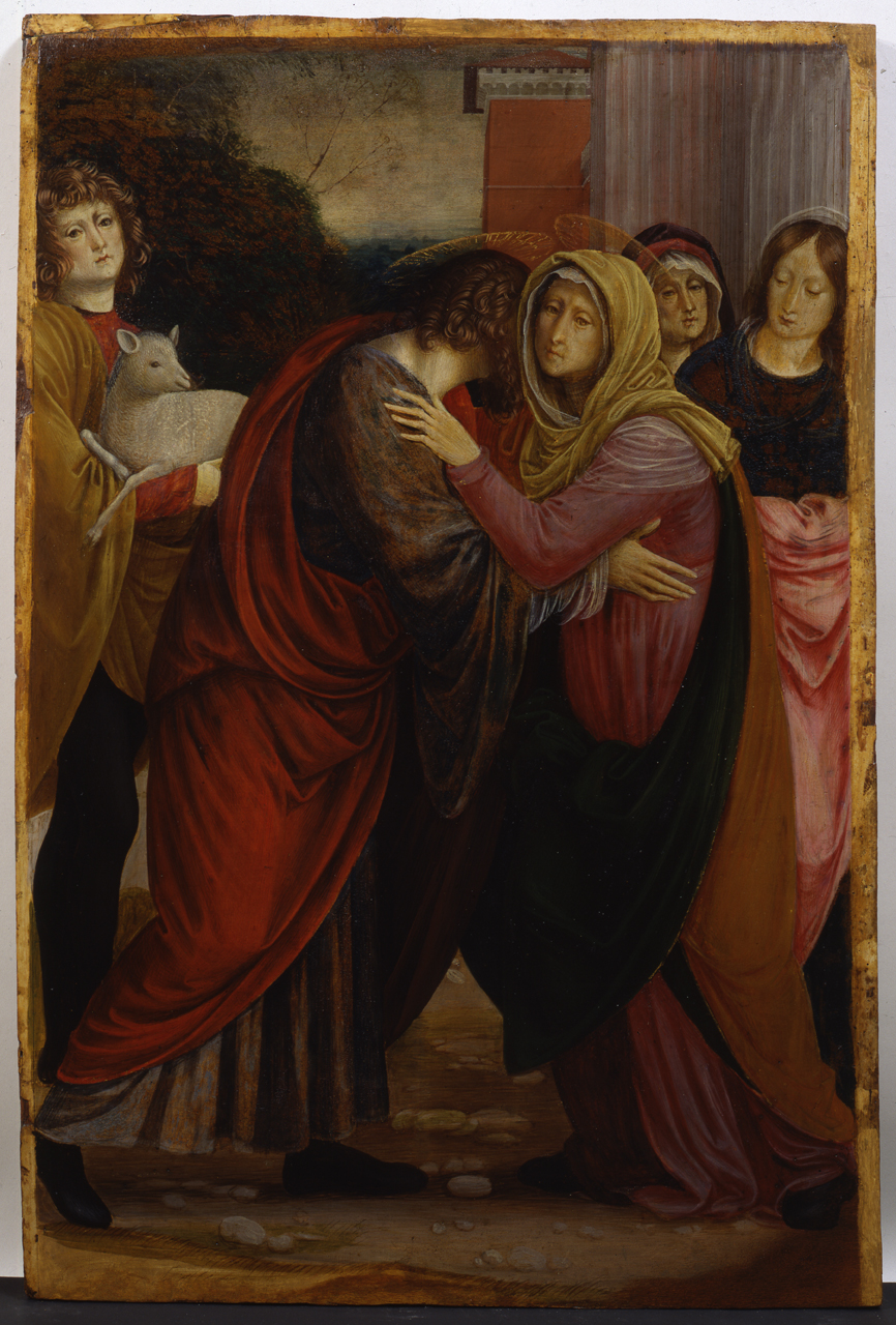 concezione di sant’Anna, incontro di Anna e Gioacchino alla Porta Aurea (dipinto, opera isolata) di Ferrari Gaudenzio (inizio sec. XVI)