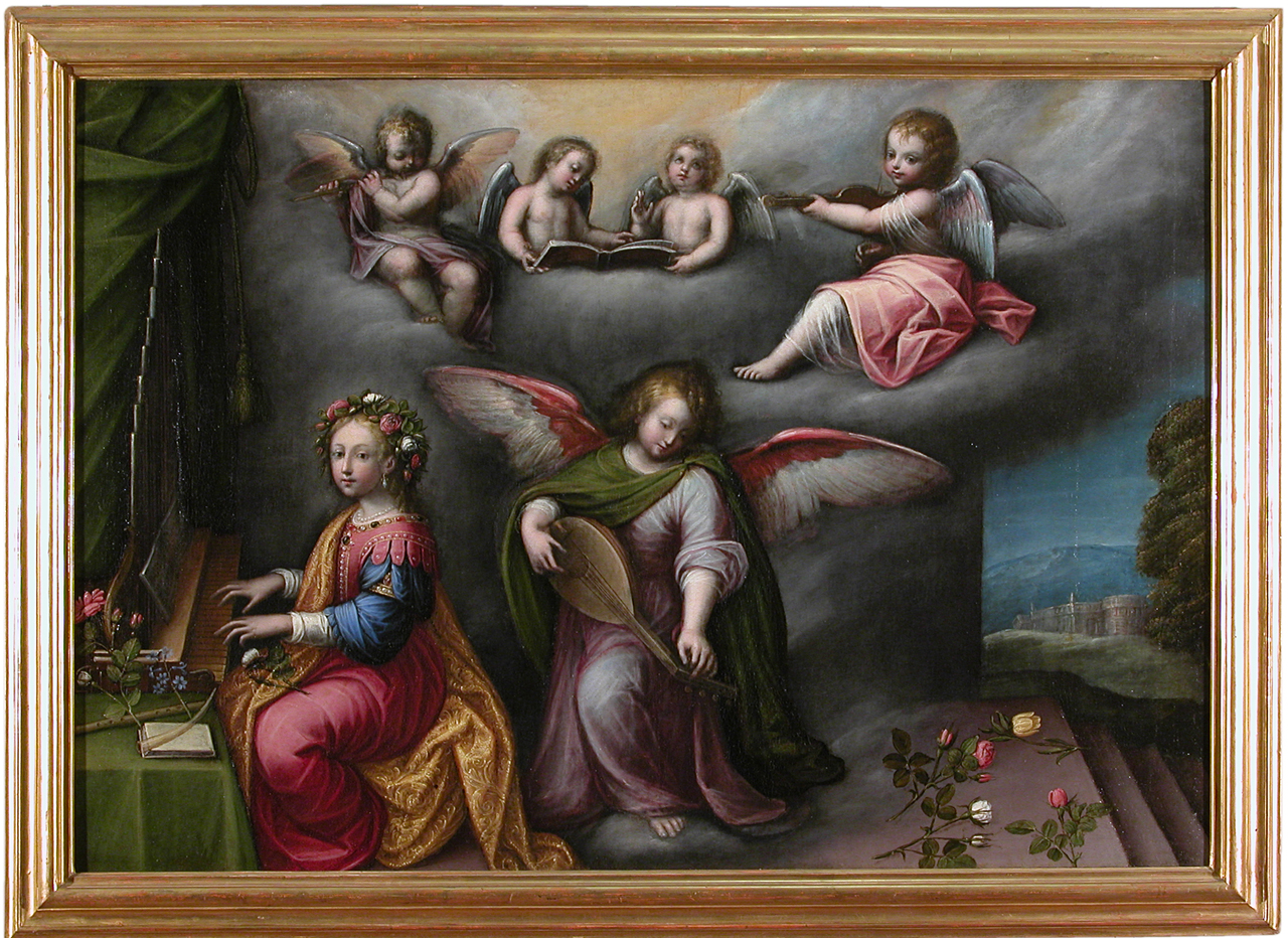 Santa Cecilia (dipinto, opera isolata) di Caccia Orsola Maddalena (attribuito) (metà sec. XVII)